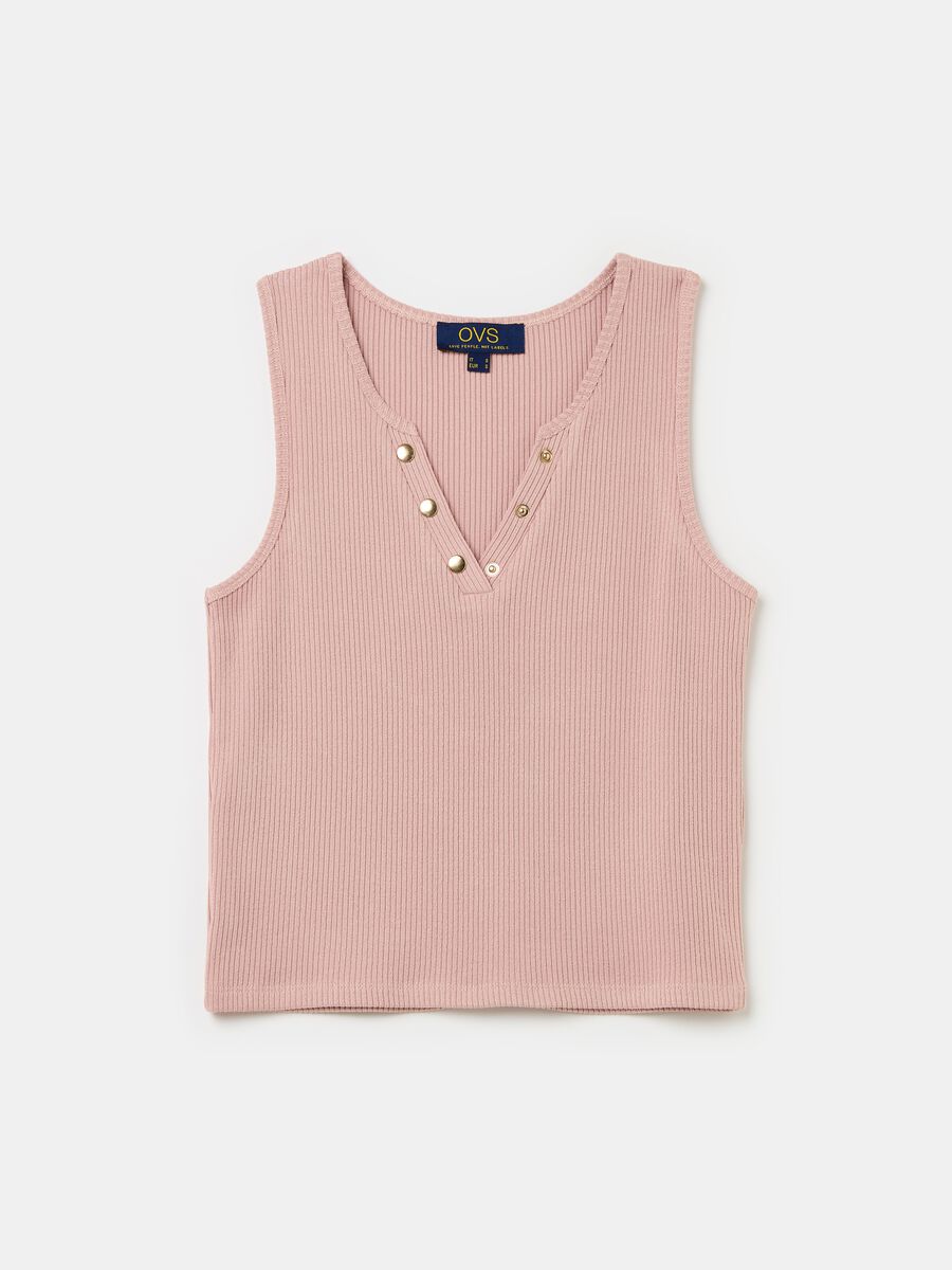 Tank top with V neck with buttons_4