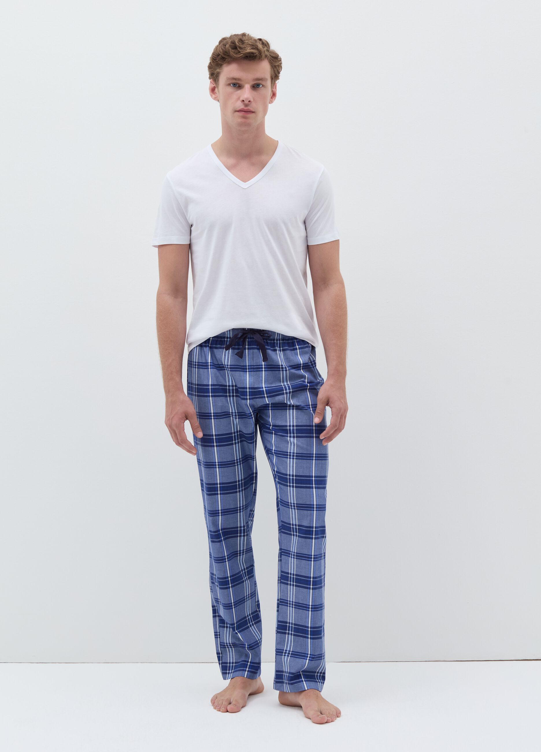 Pyjama trousers in patterned cotton