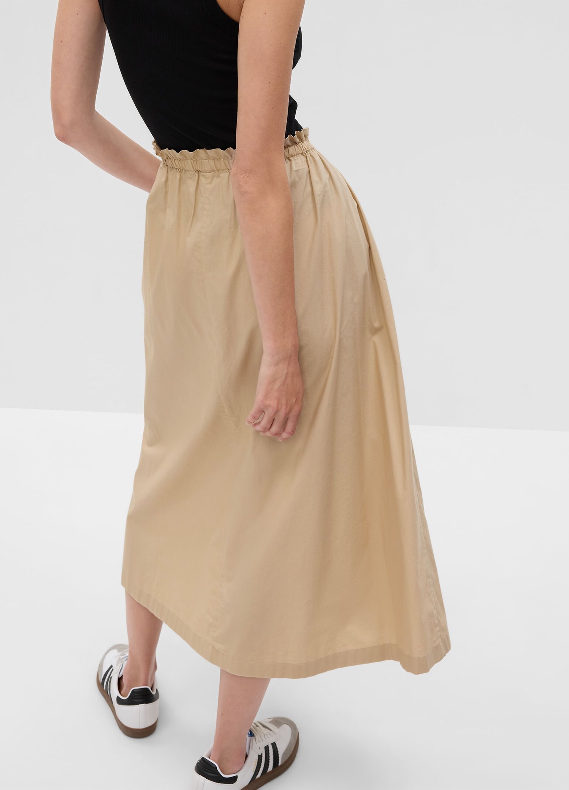 GAP Woman's Beige Paper bag midi skirt with drawstring | OVS