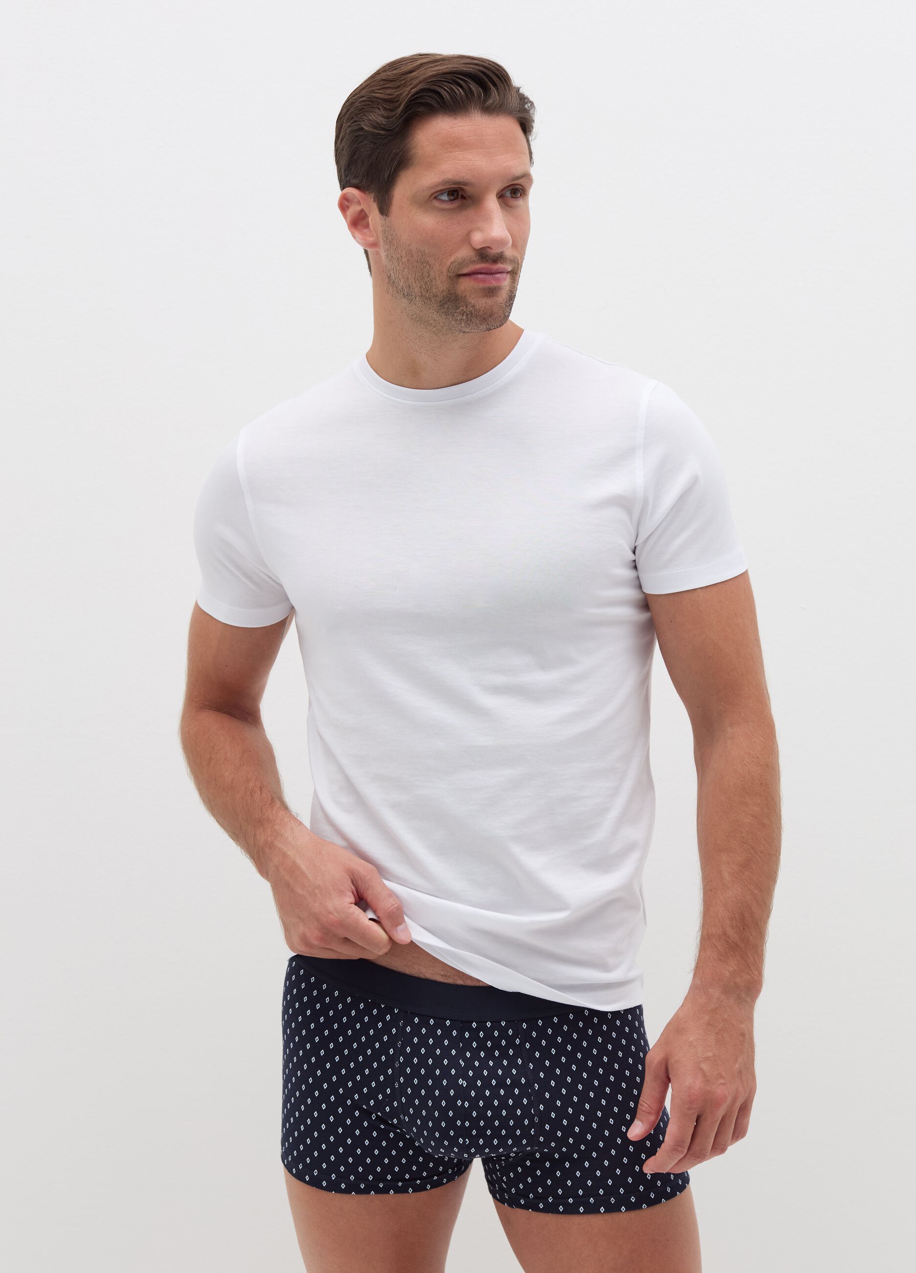 Three-pack boxer shorts with micro pattern