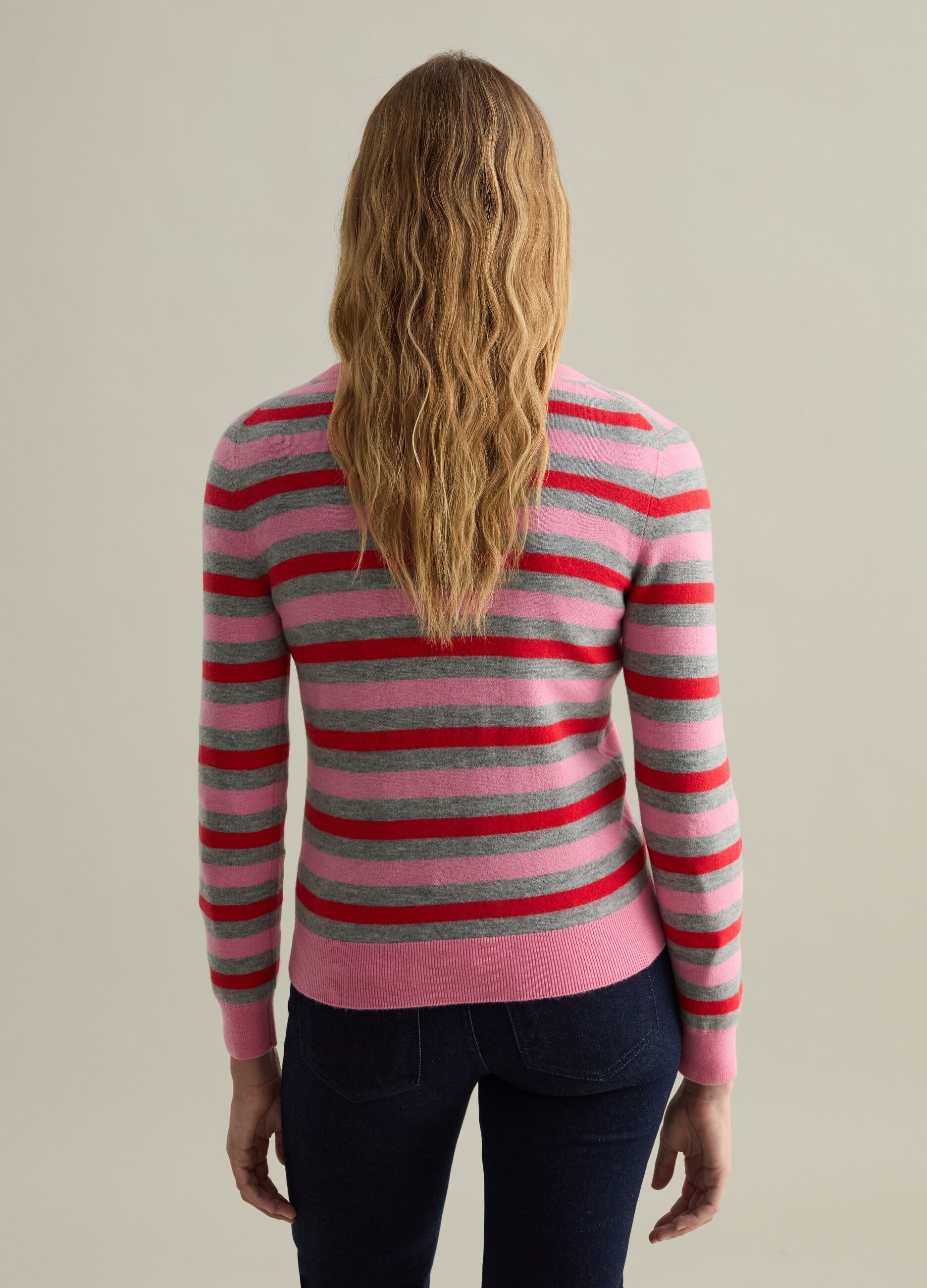 Pullover in lana a righe multicolor