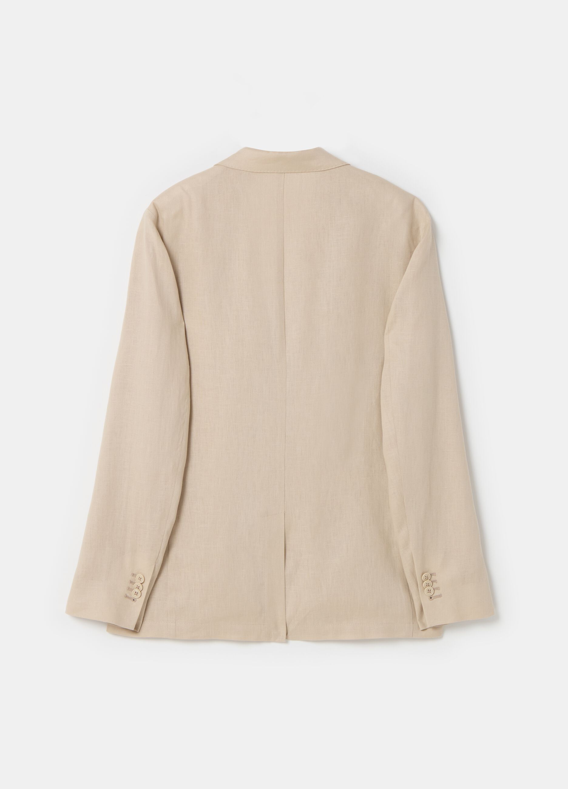 Contemporary single-breasted blazer in linen