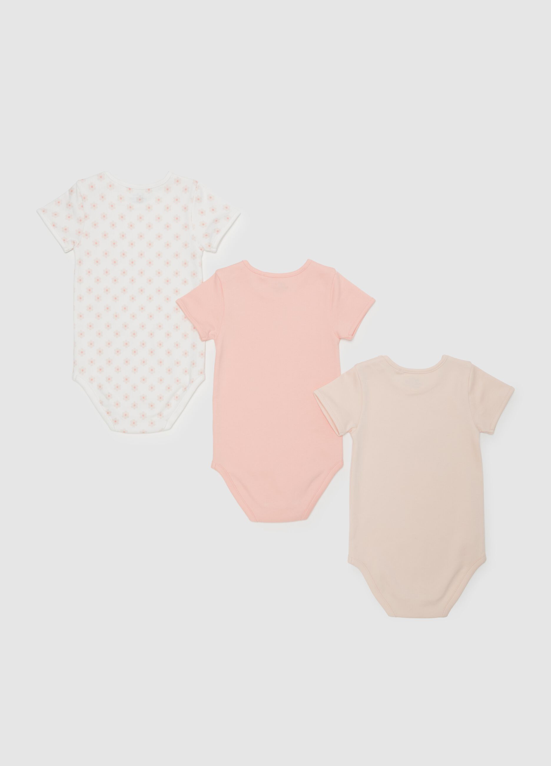 Three-pack bodysuits in organic cotton with print