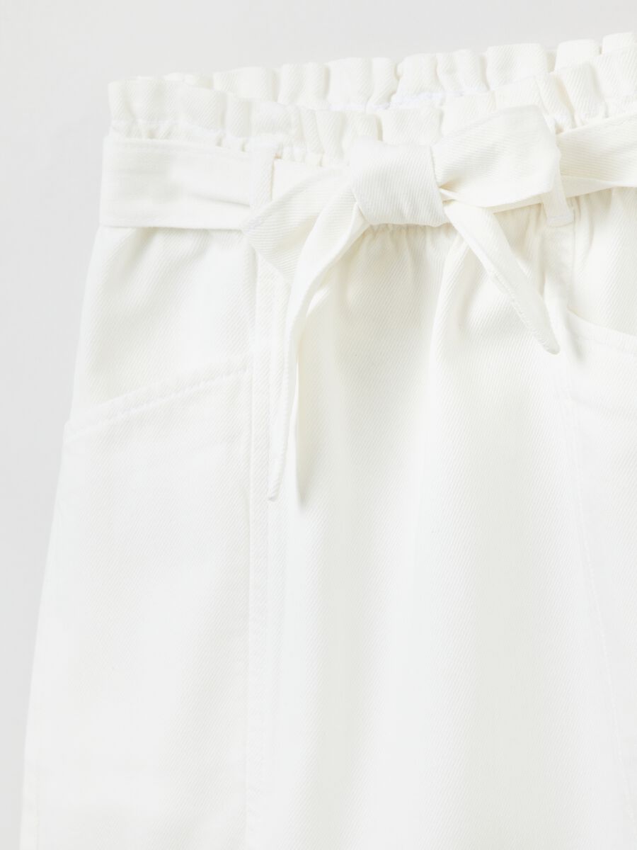 Paper bag miniskirt in denim_2