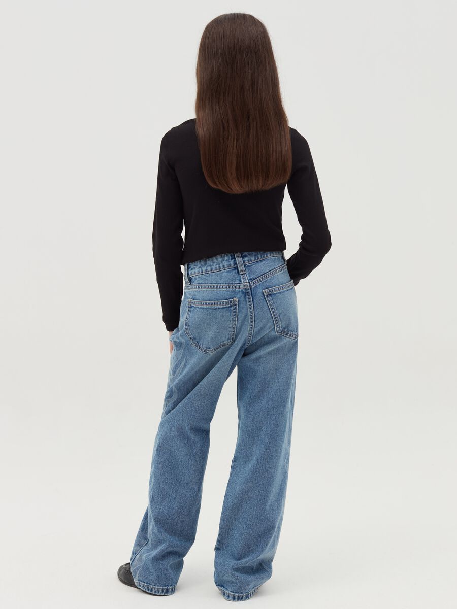 Jeans straight fit con fiamme_2