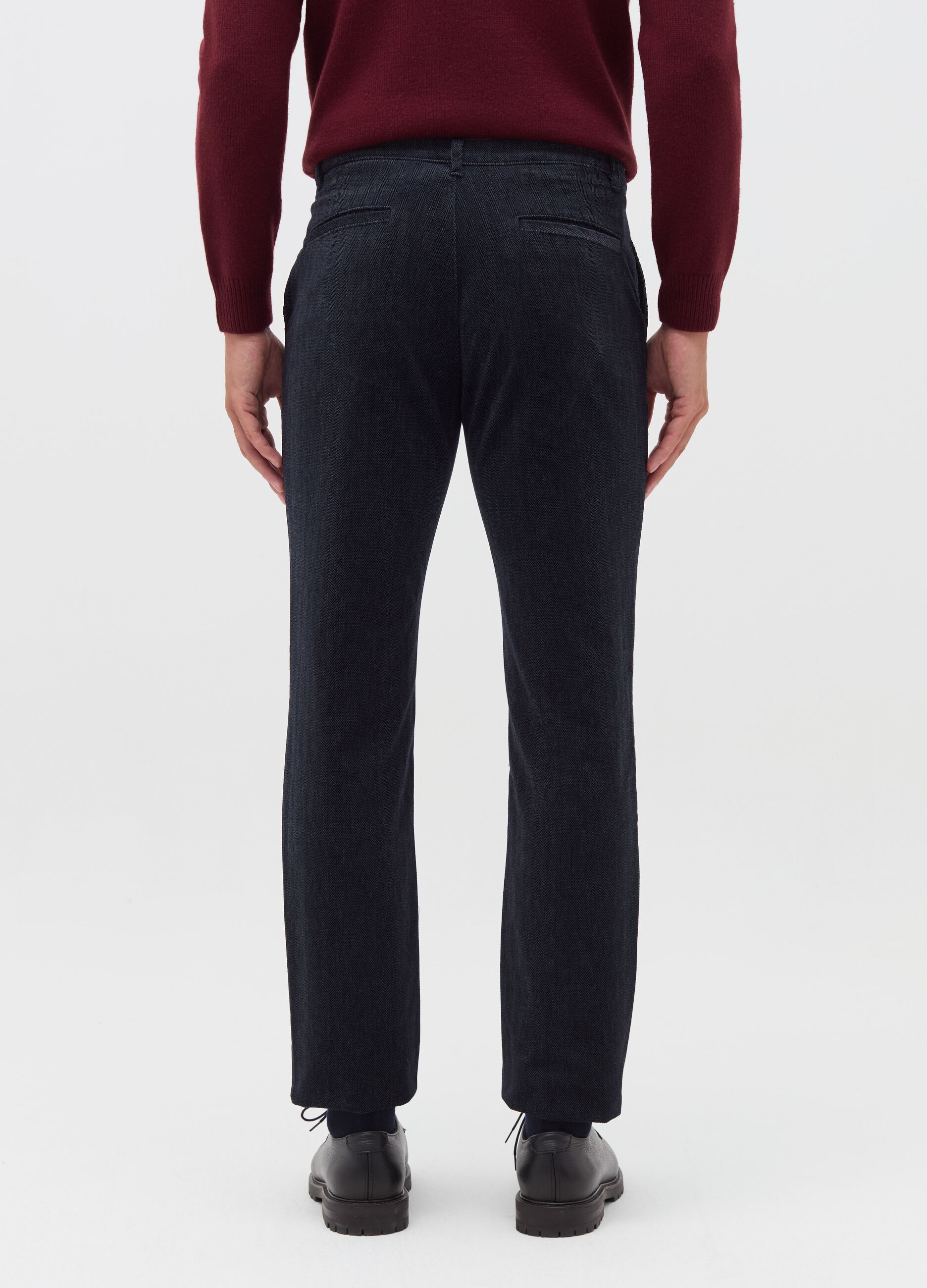 Herringbone chino trousers