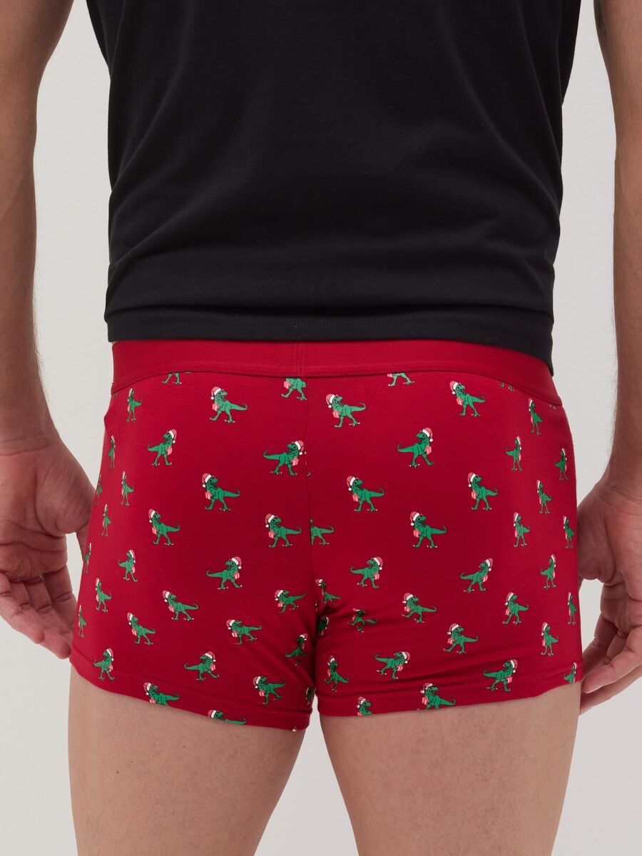 Stretch organic cotton boxer shorts with all-over print_3