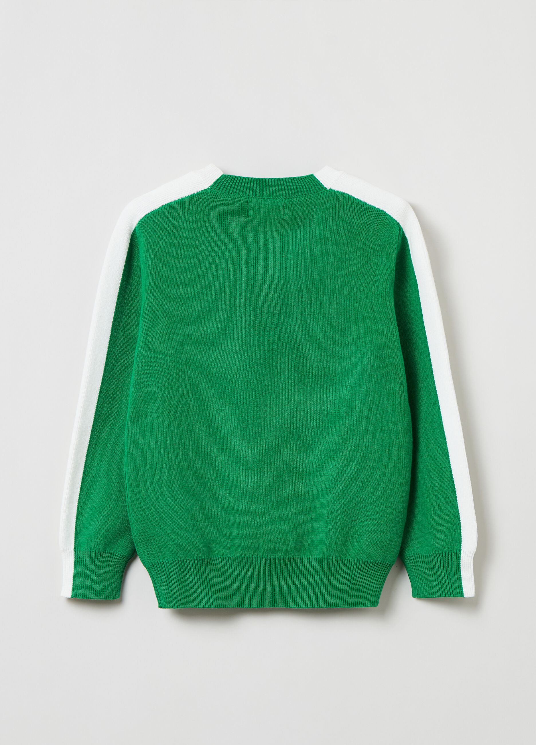 Two-tone cotton pullover