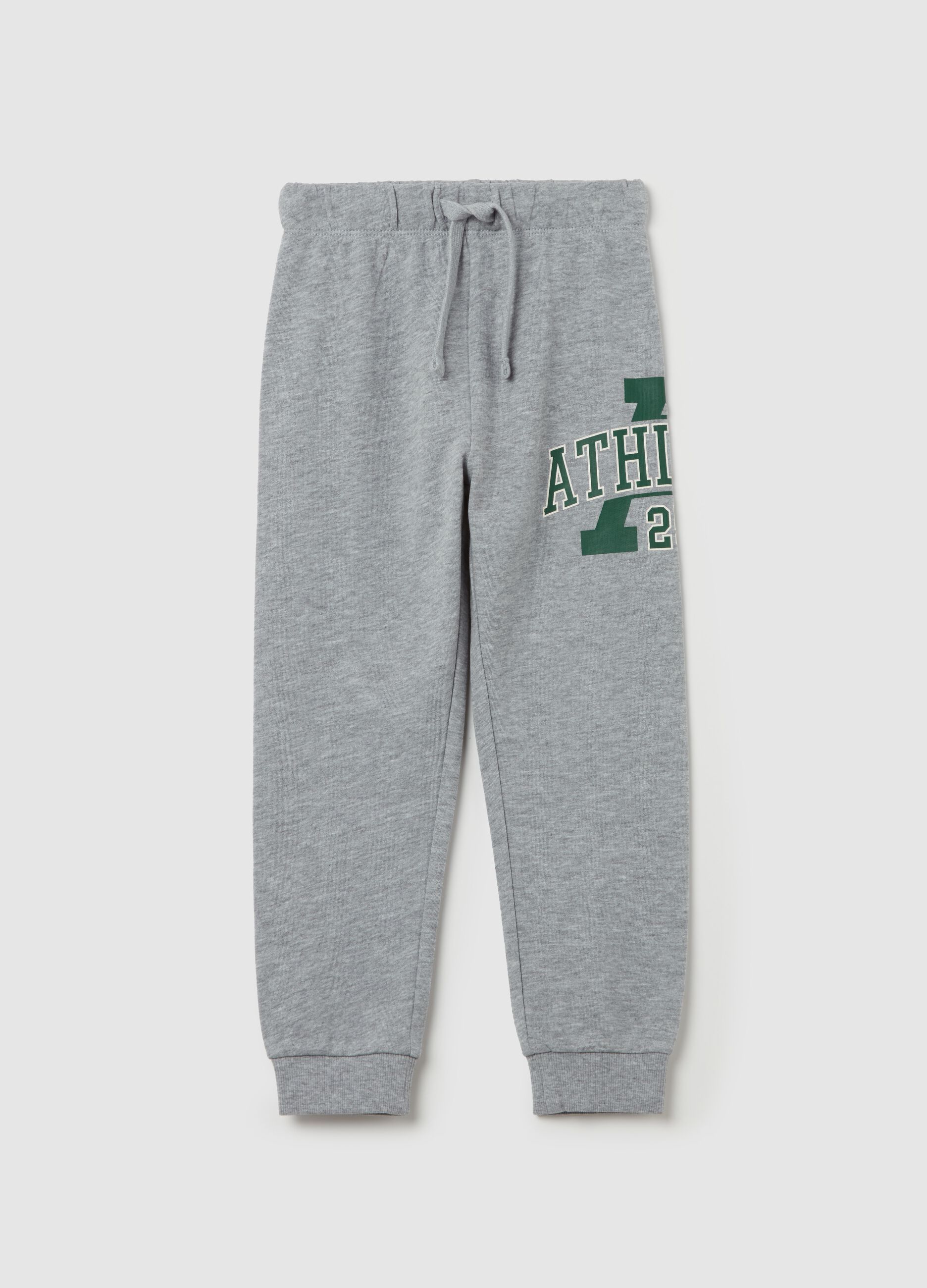 Joggers with drawstring and "ATHLETIC 25” print