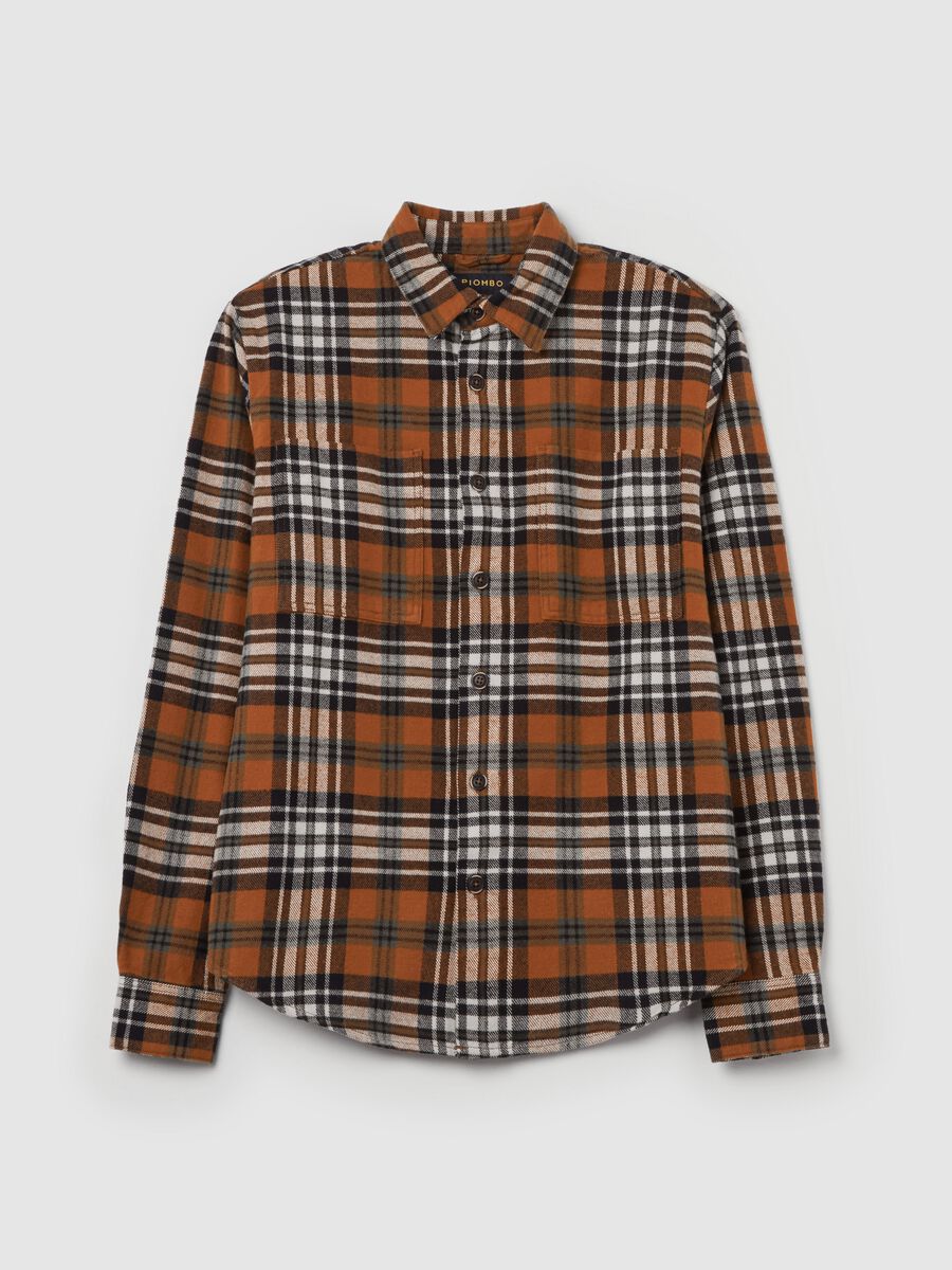 Shacket in flannel with check pattern_4