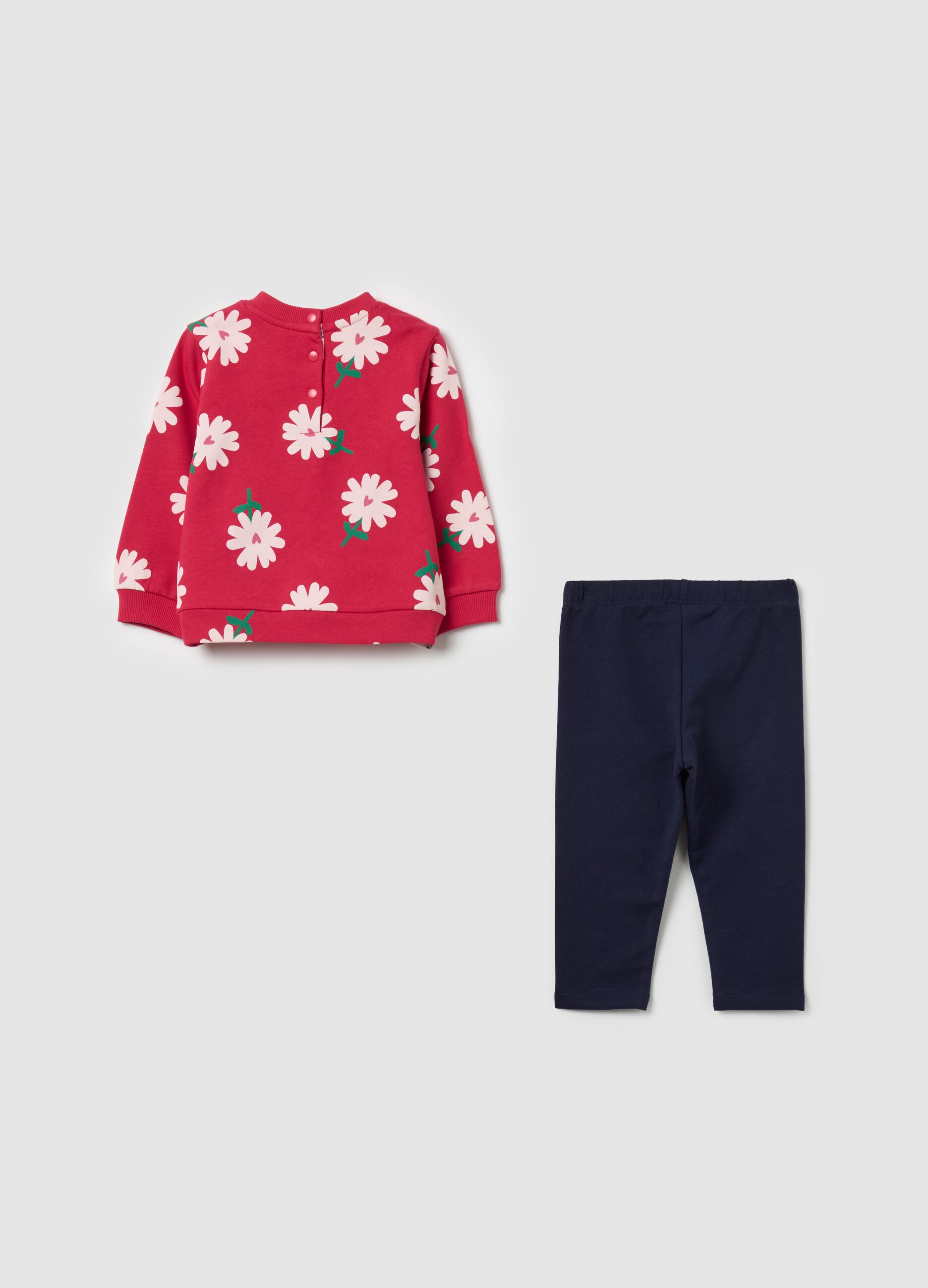 Jogging set with top with flowers print