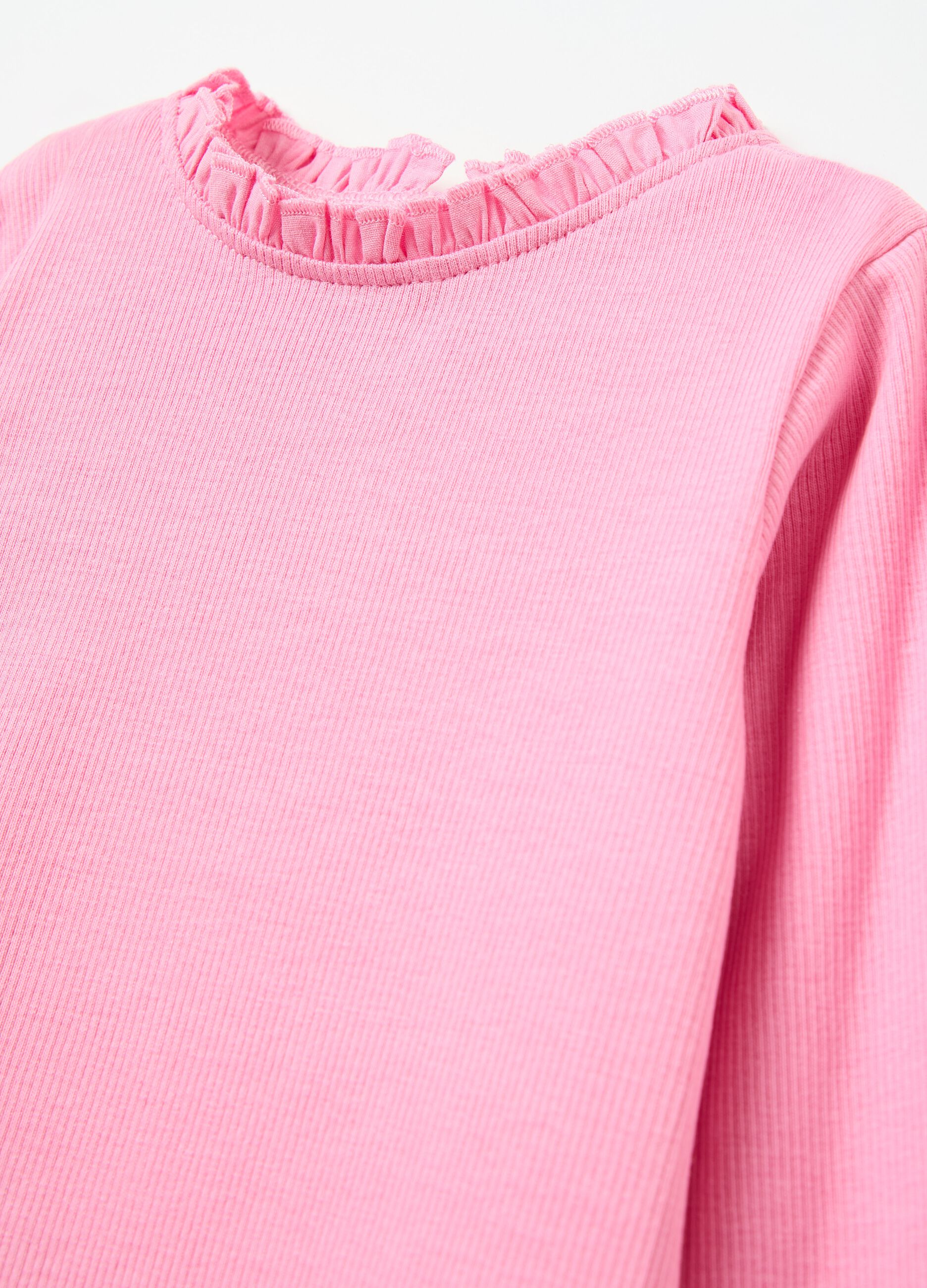 Long-sleeved T-shirt with frills