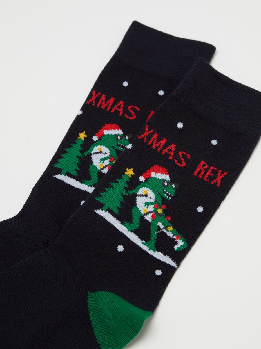 Short socks with "Xmas Rex" design_1