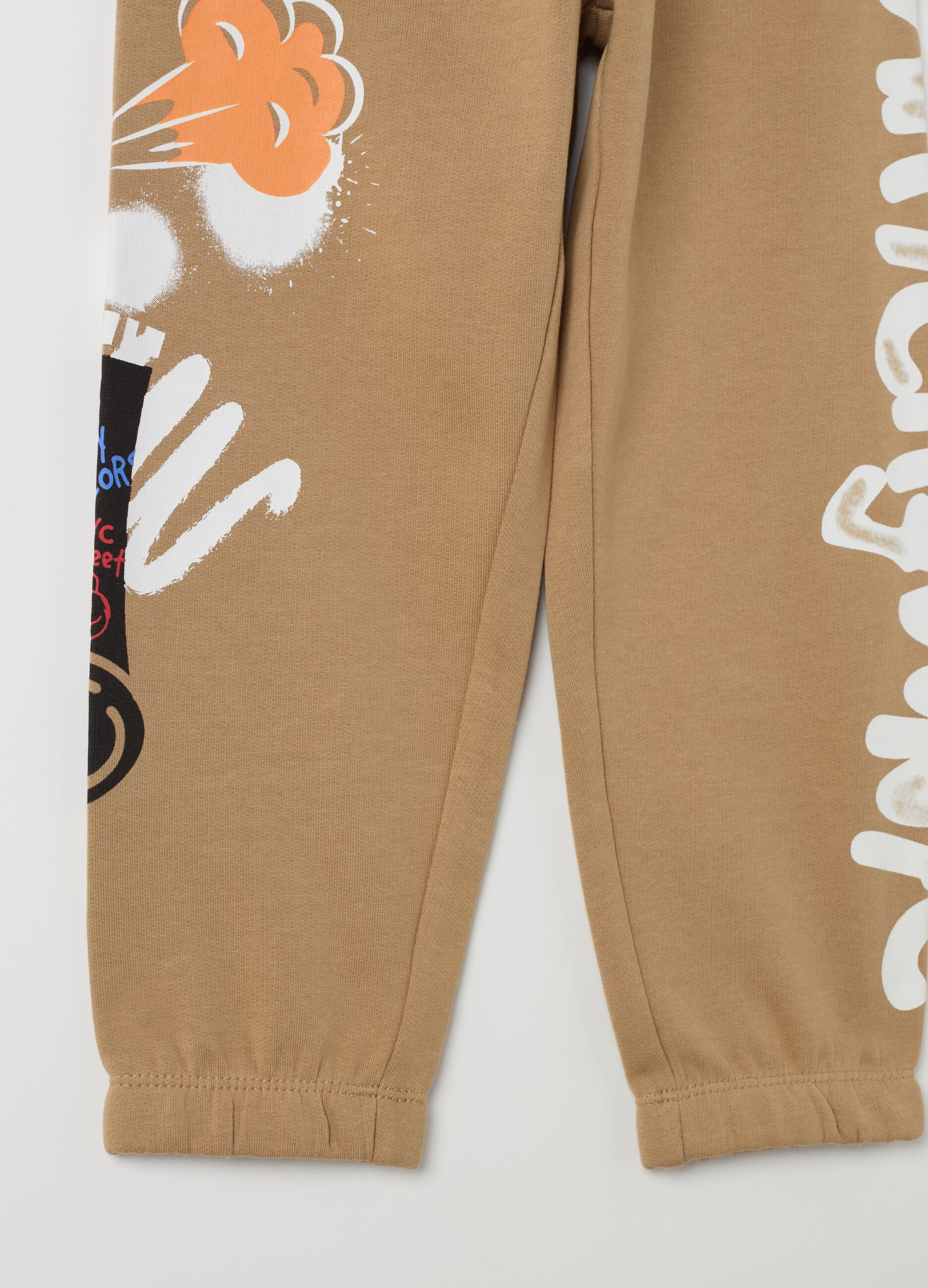 Joggers with graffiti print