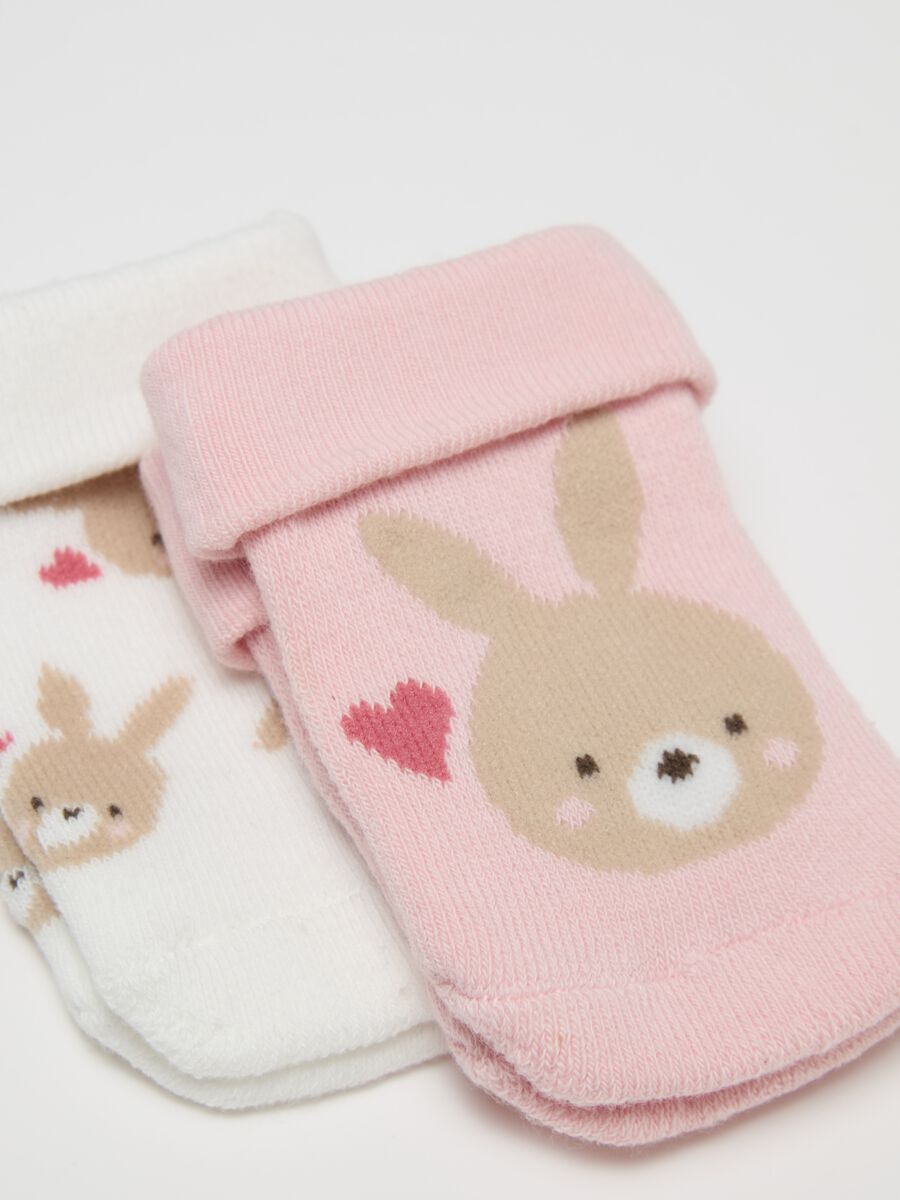Three-pair pack stretch socks with rabbit design_2