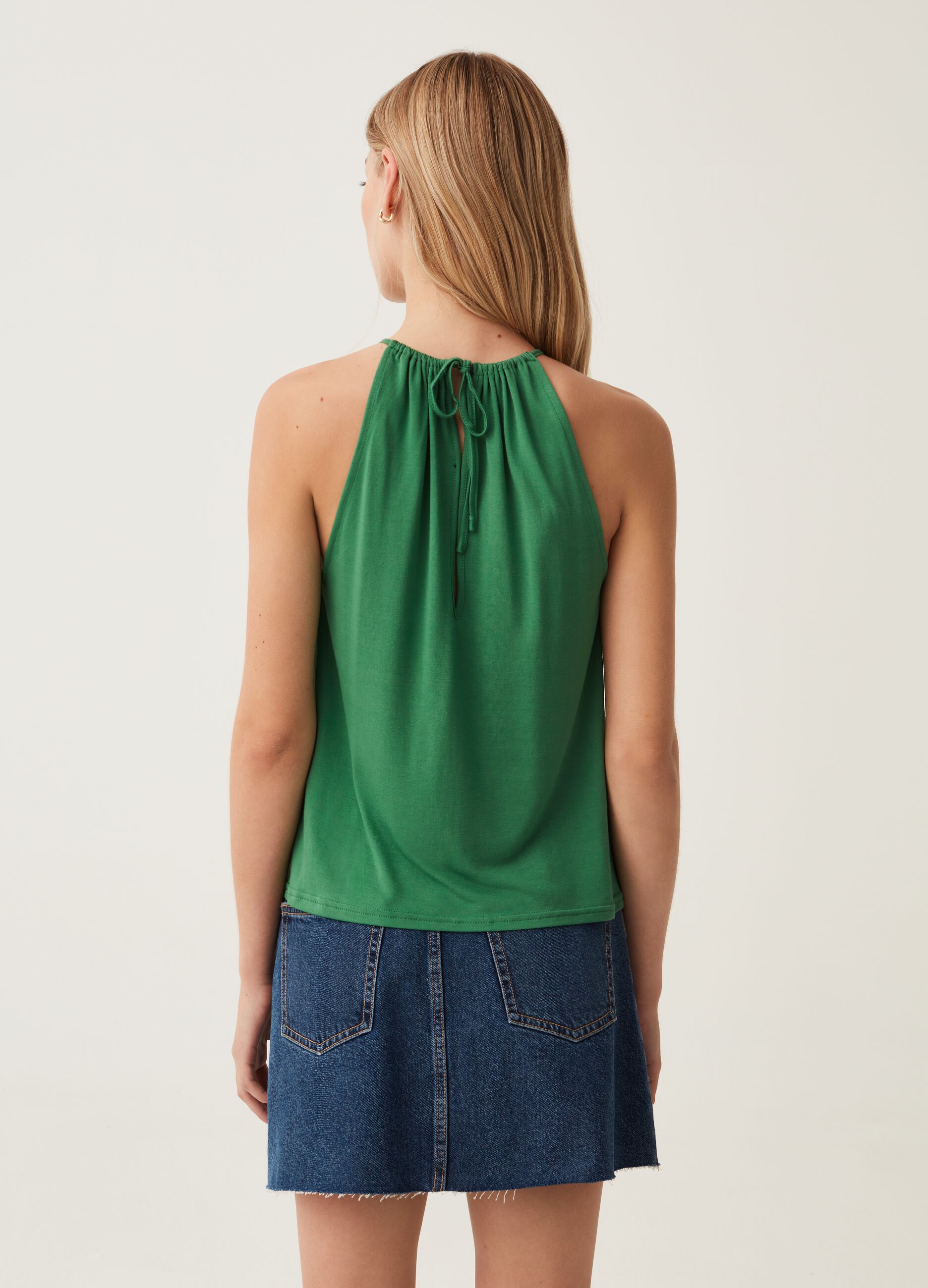 Halterneck tank top