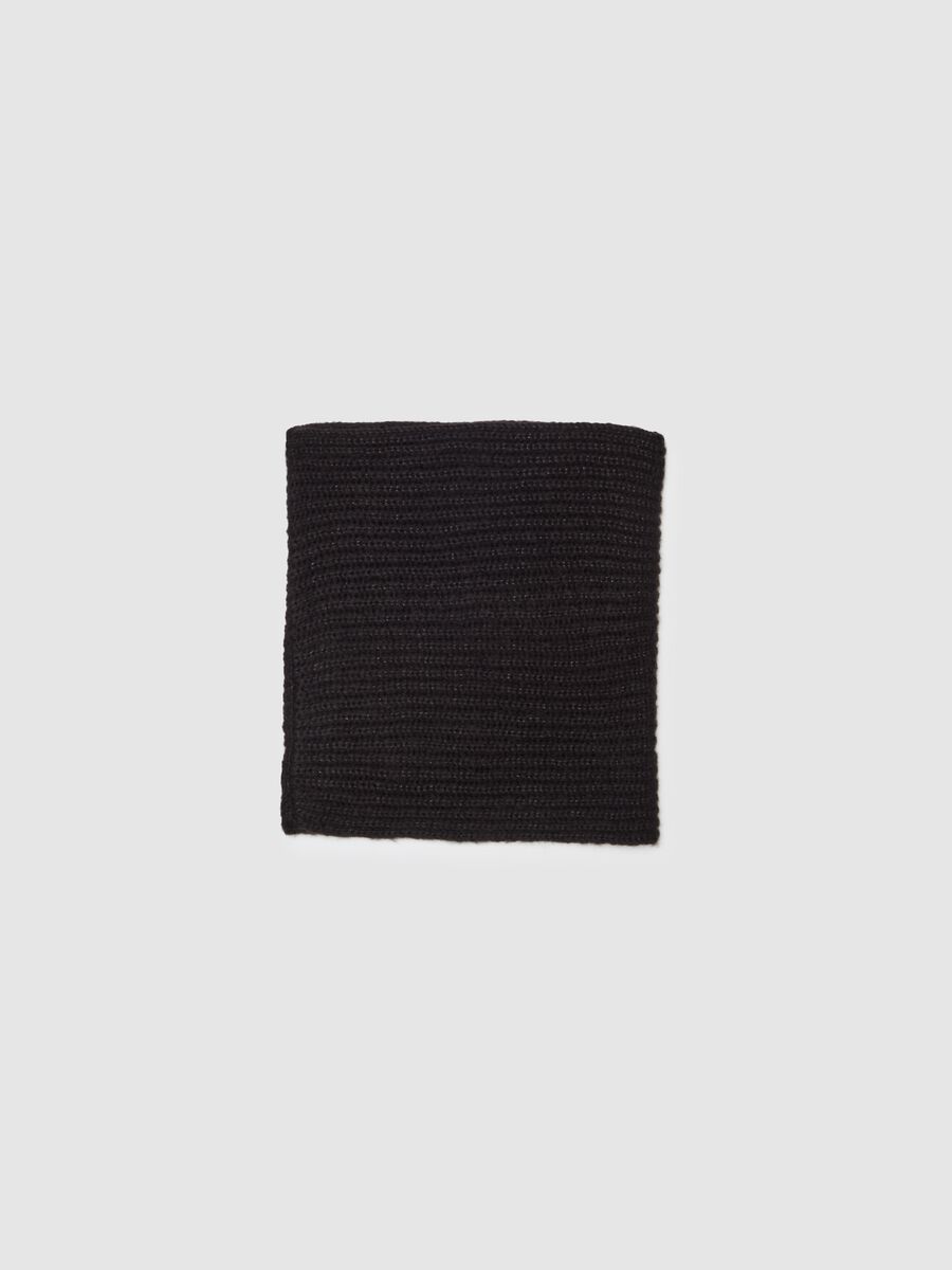 Ribbed neck warmer in lurex_0