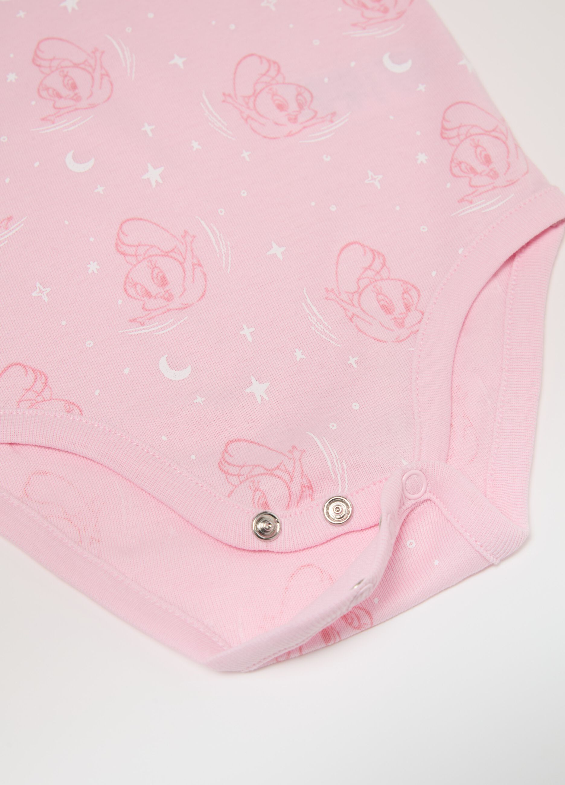 Two-pack bodysuits in organic cotton with Tweetie Pie print