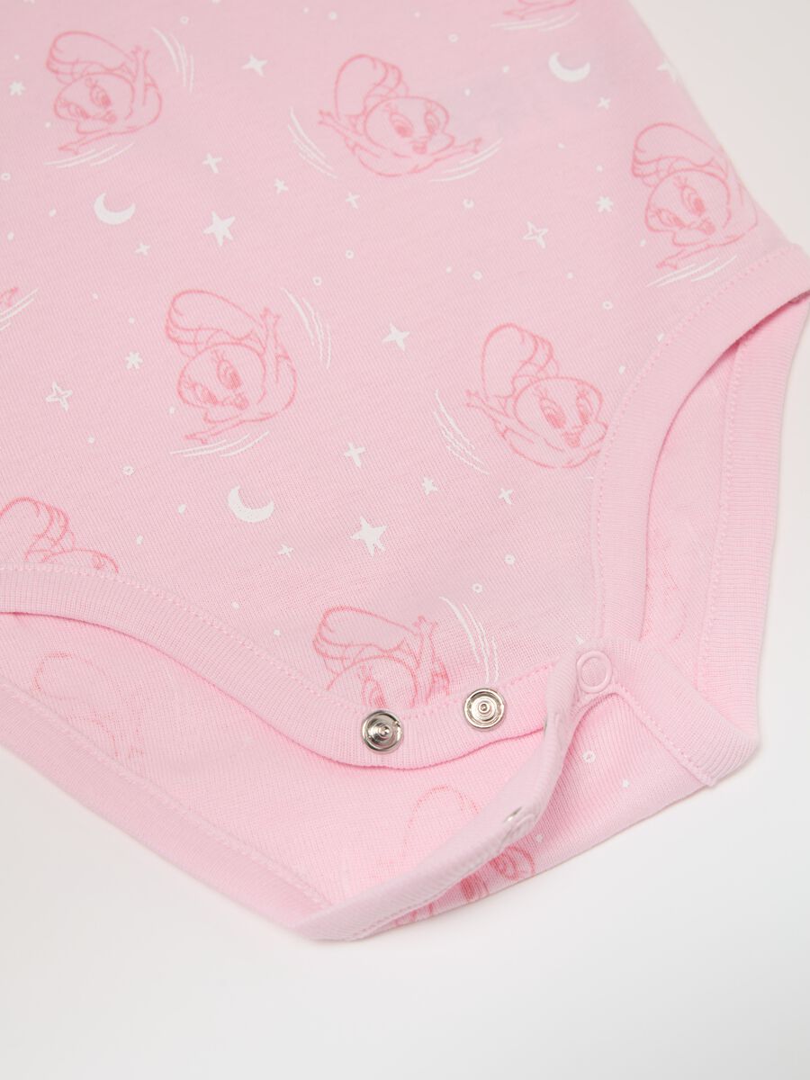 Two-pack bodysuits in organic cotton with Tweetie Pie print_3