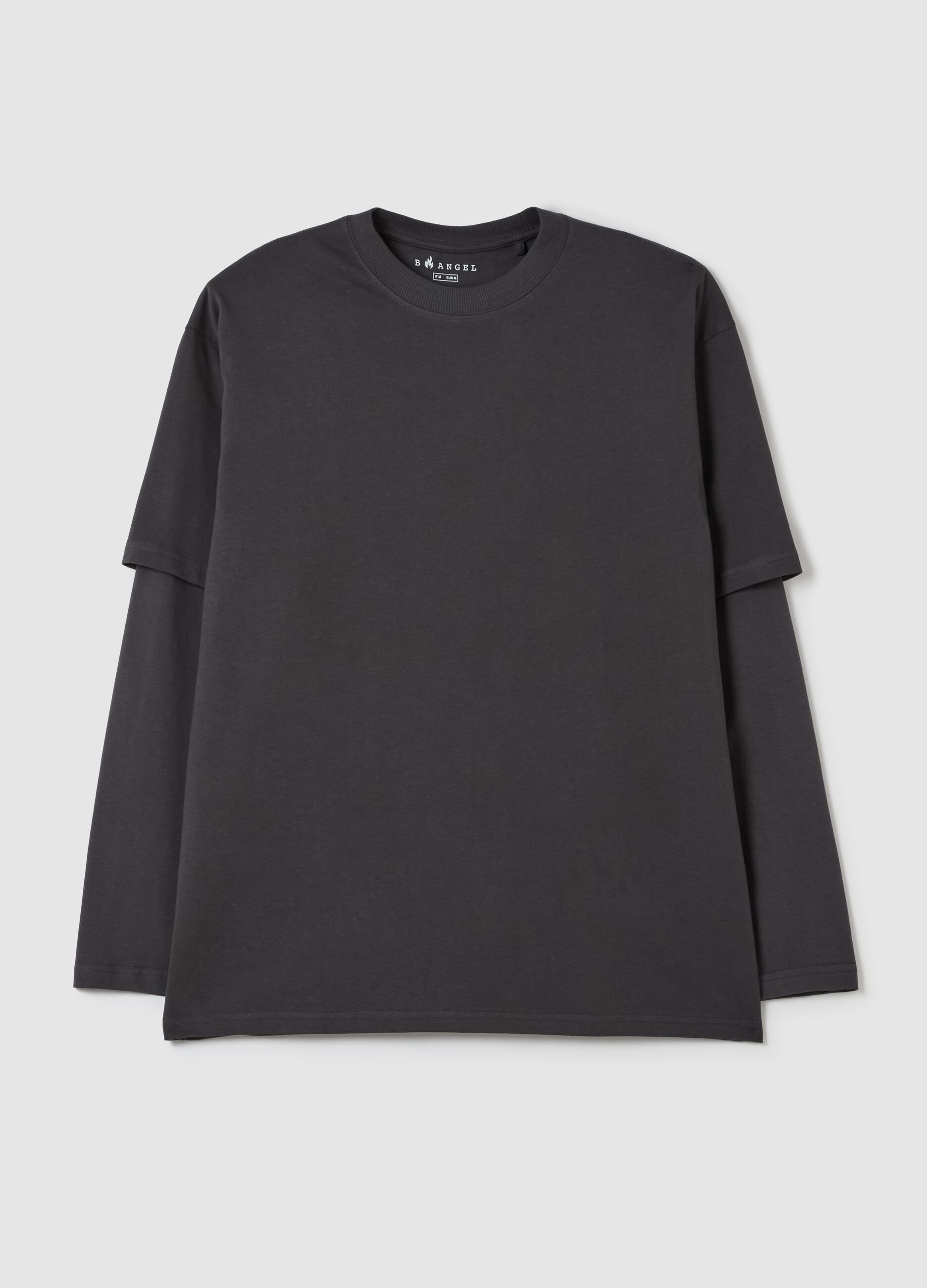 Double-sided T-shirt with layered sleeves