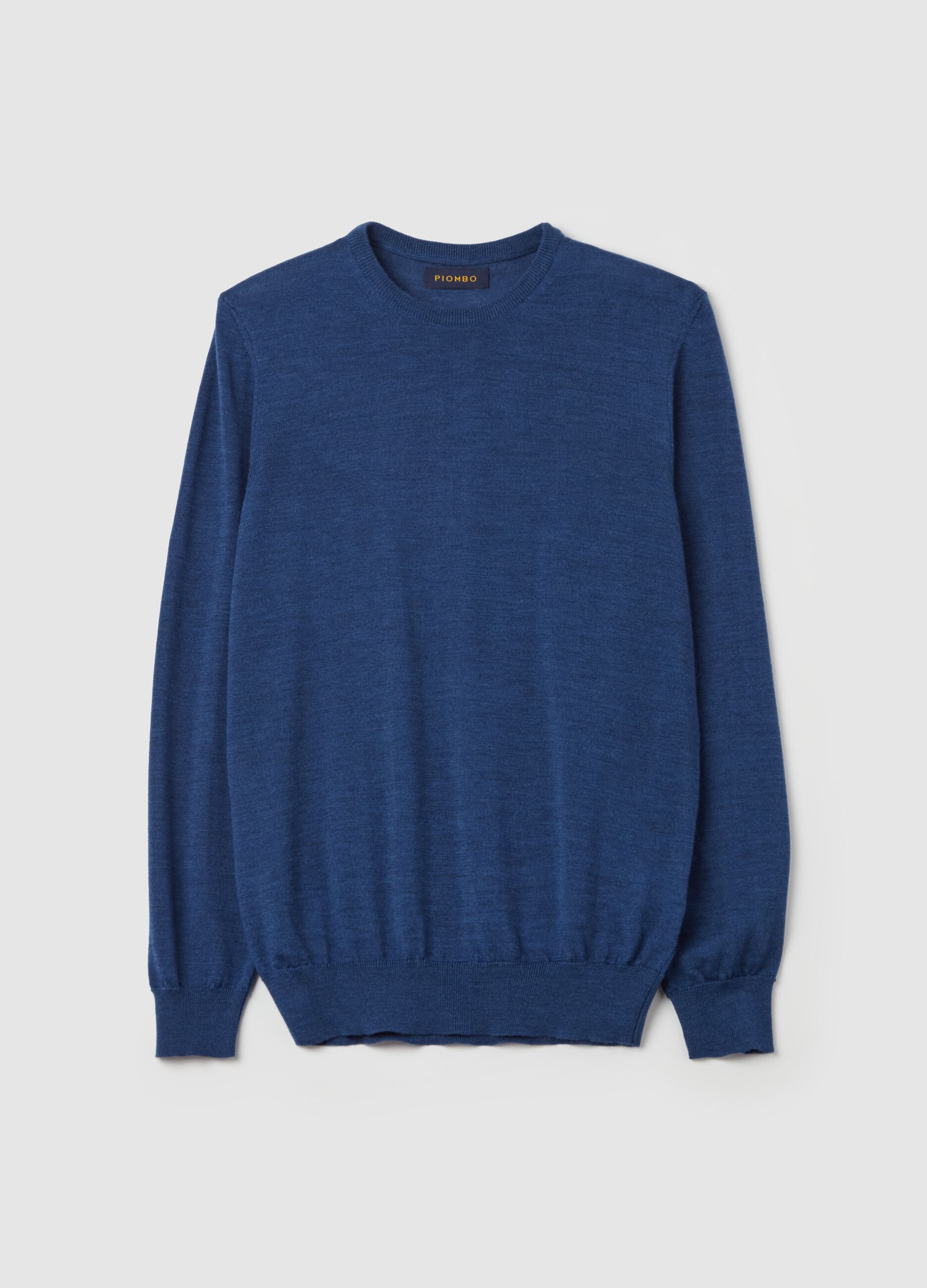 Merino wool pullover with round neck