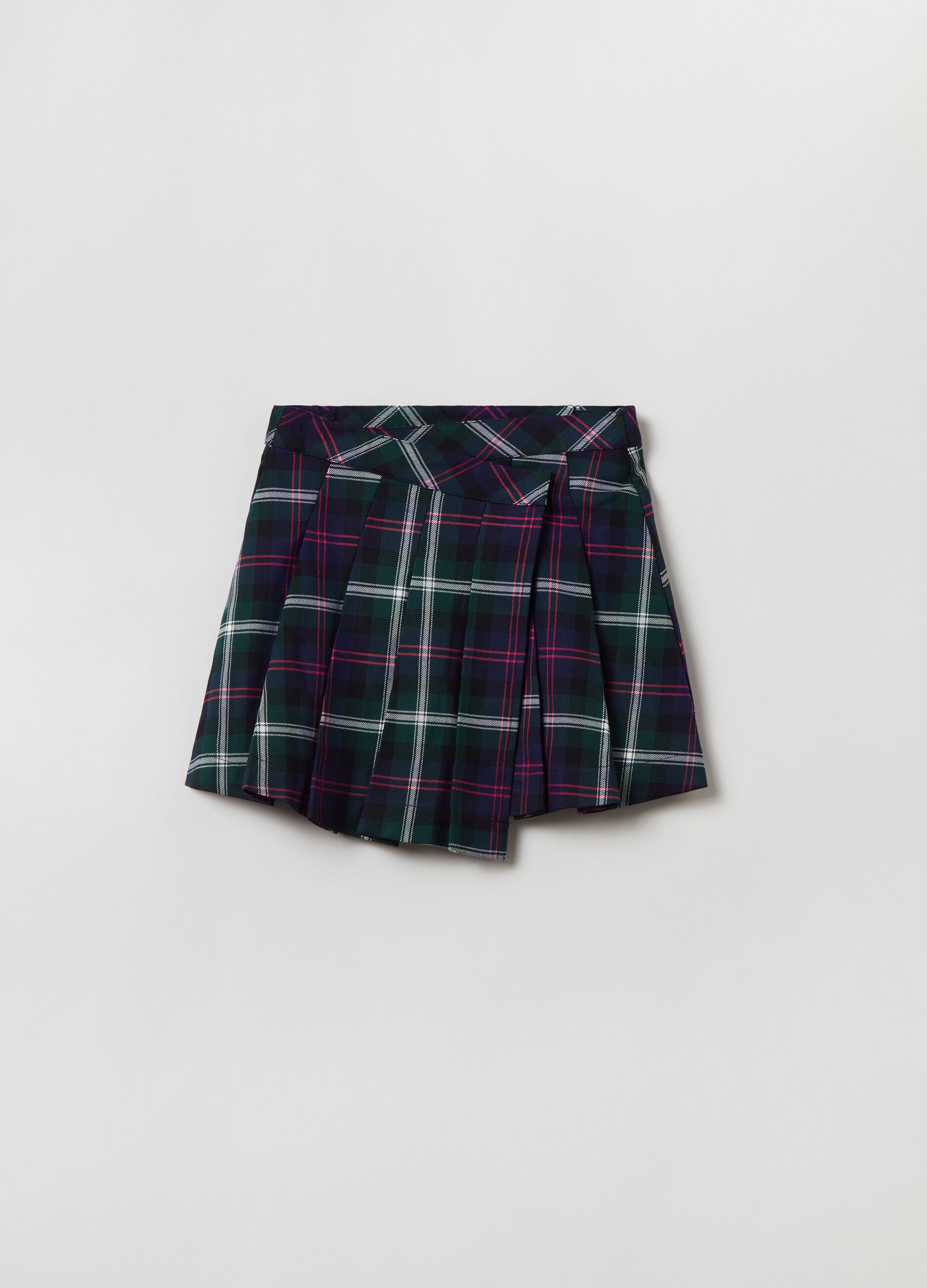 Skort with tartan pattern