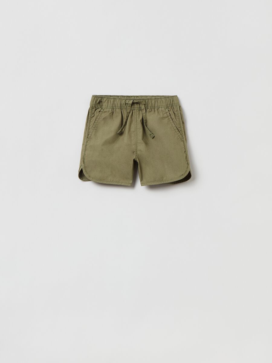 Shorts in popeline con coulisse_0