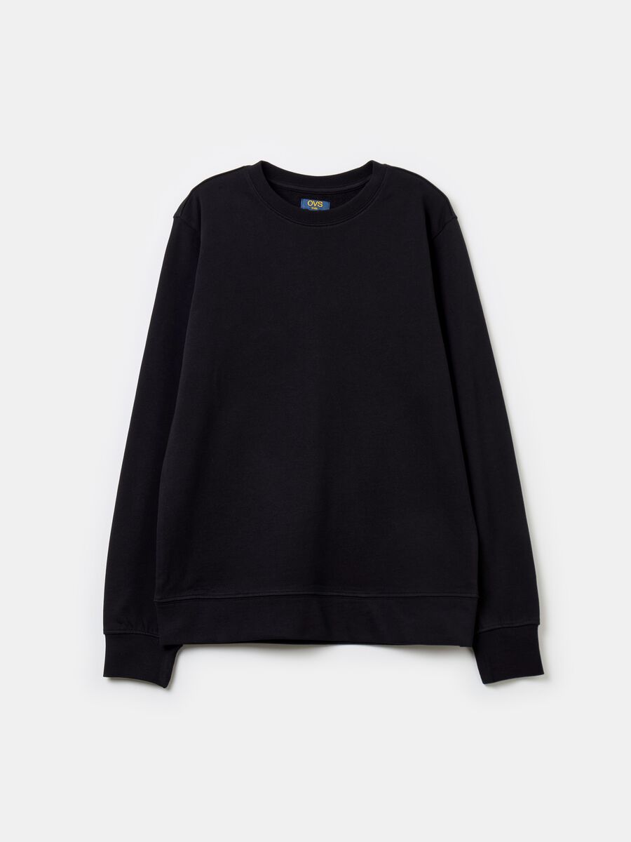 Solid colour sweatshirt with round neck_0