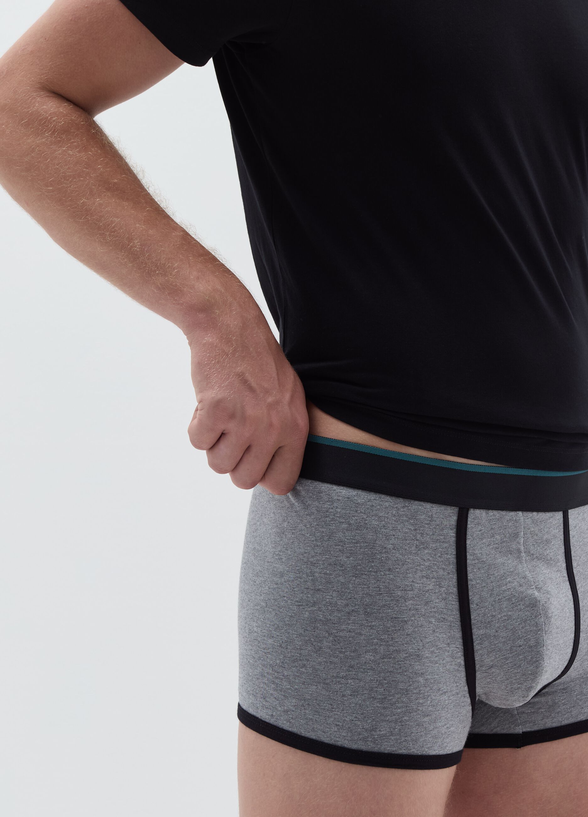 Three-pack boxer shorts with contrasting piping