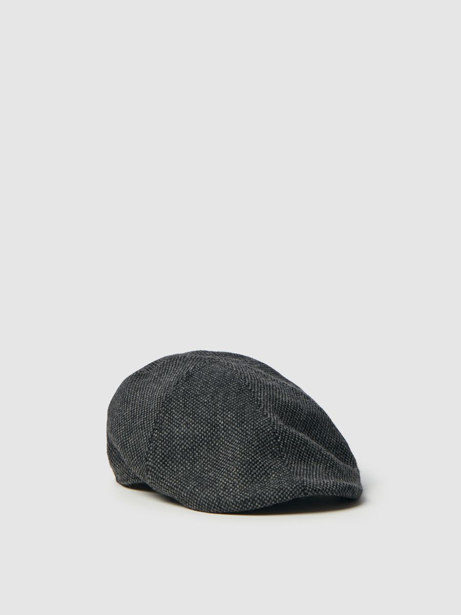 Flat cap with two-tone micro weave_0