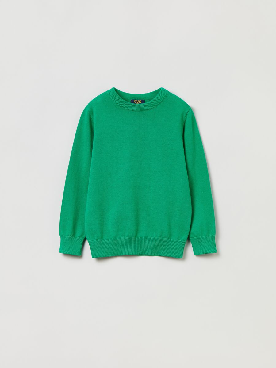 Solid colour cotton pullover_0