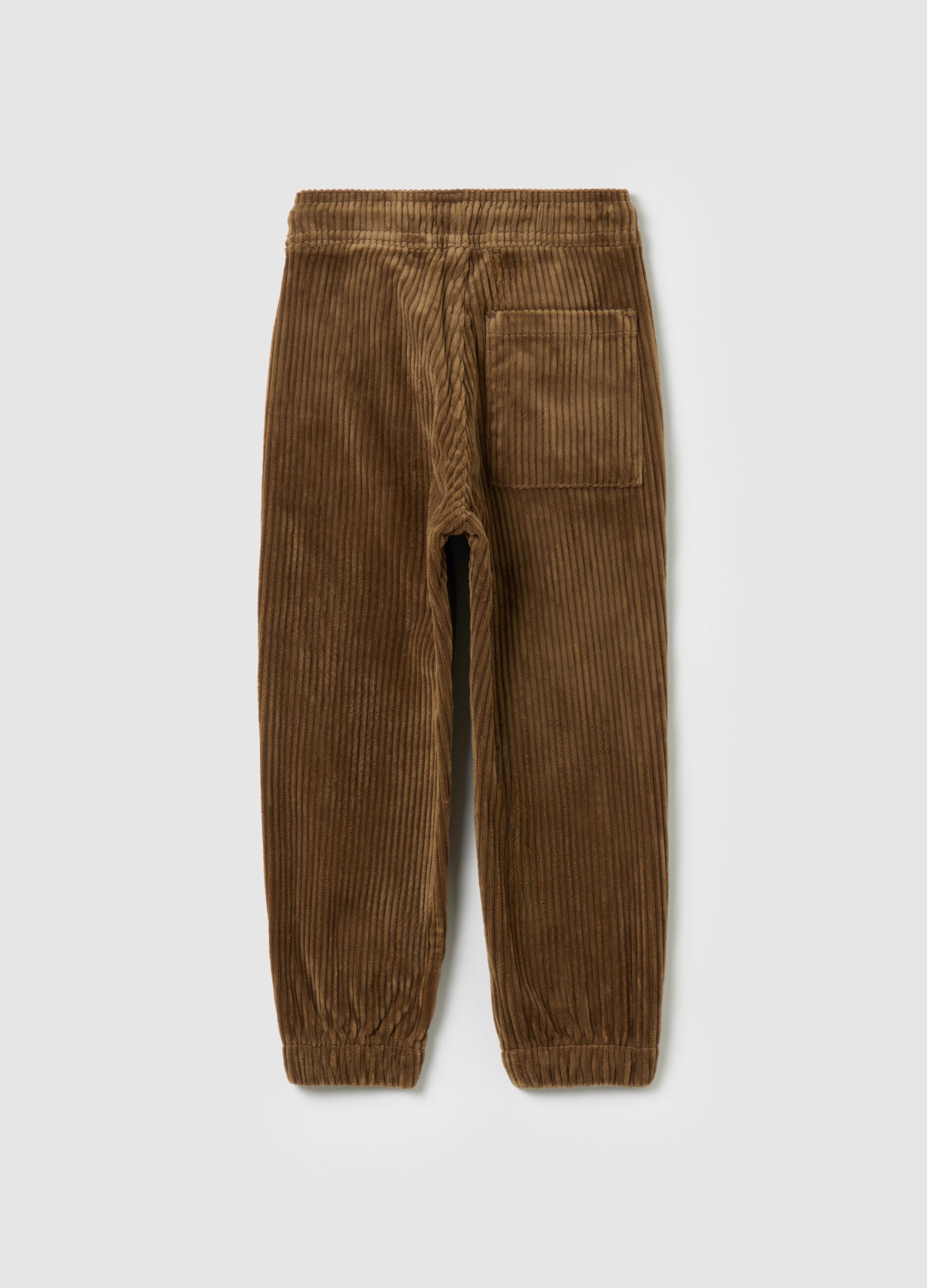 Corduroy jogger trousers with drawstring