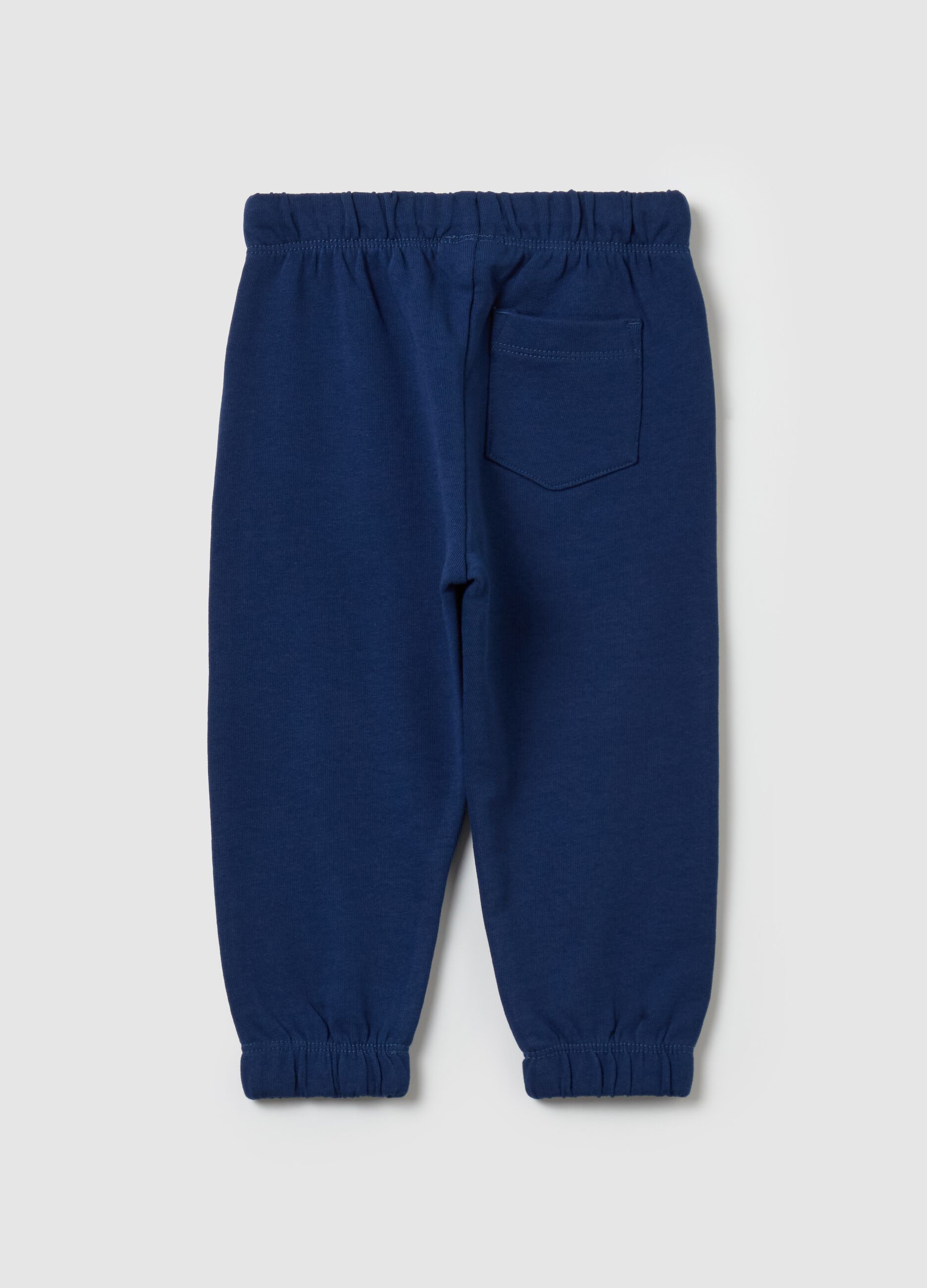 Fleece joggers with drawstring and print