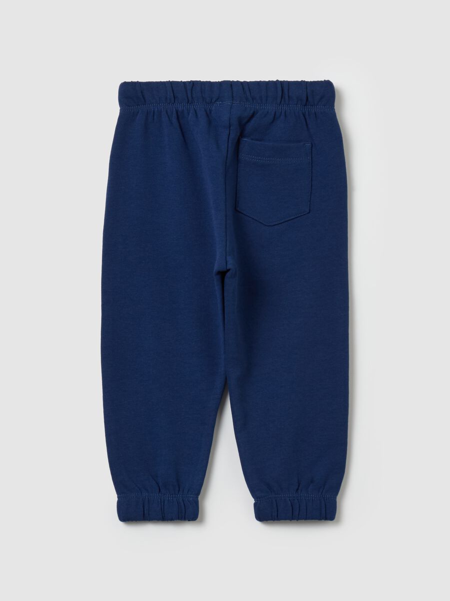 Fleece joggers with drawstring and print_1