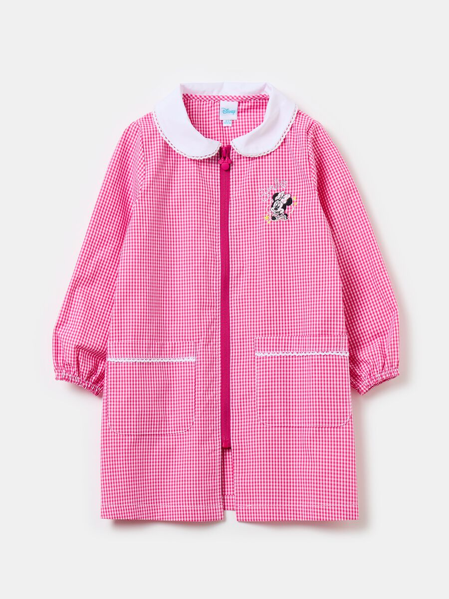 Gingham smock with zip and Minnie Mouse embroidery_0