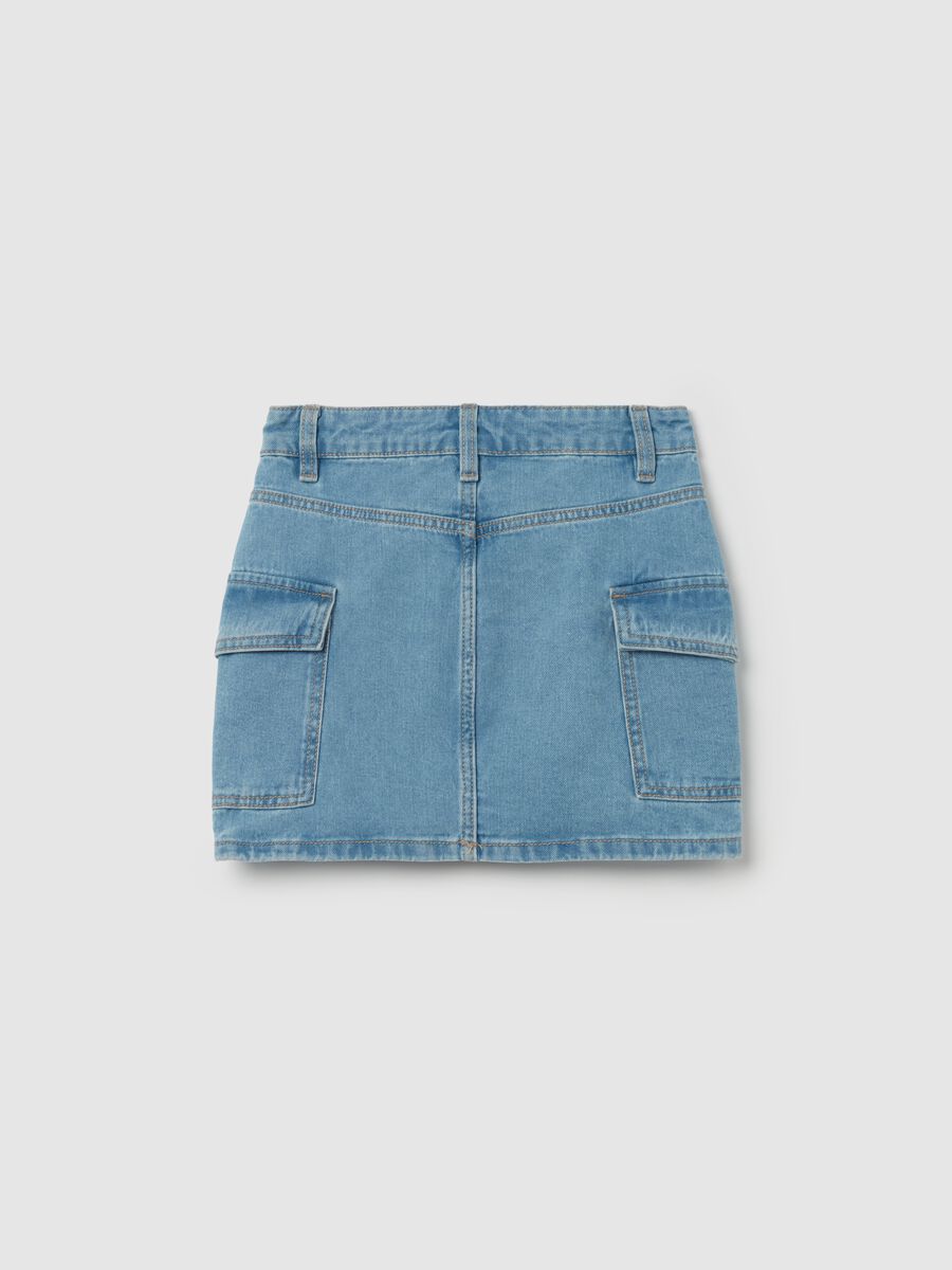 Denim miniskirt with pockets_4