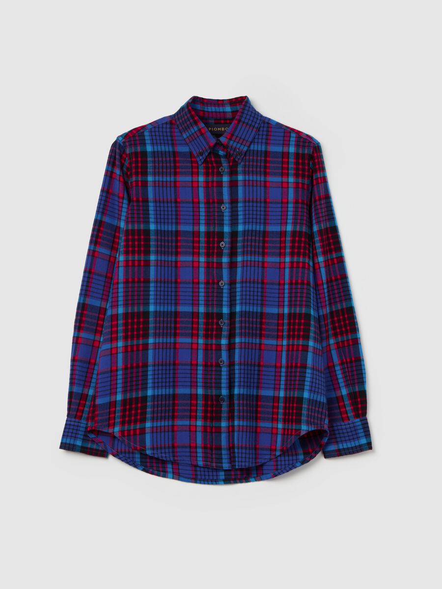 Check shirt with button down collar_4