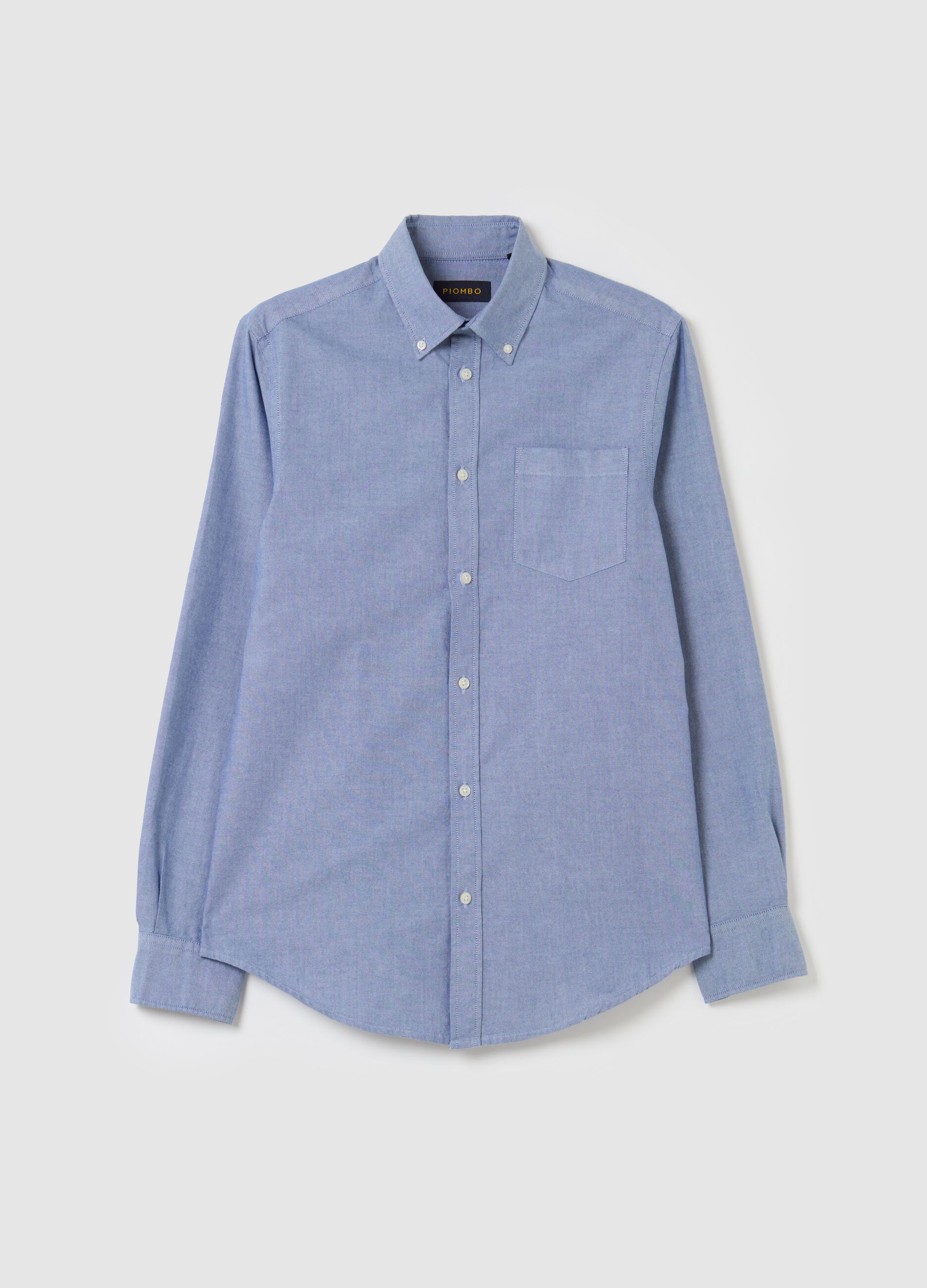 Oxford cotton shirt with button-down collar