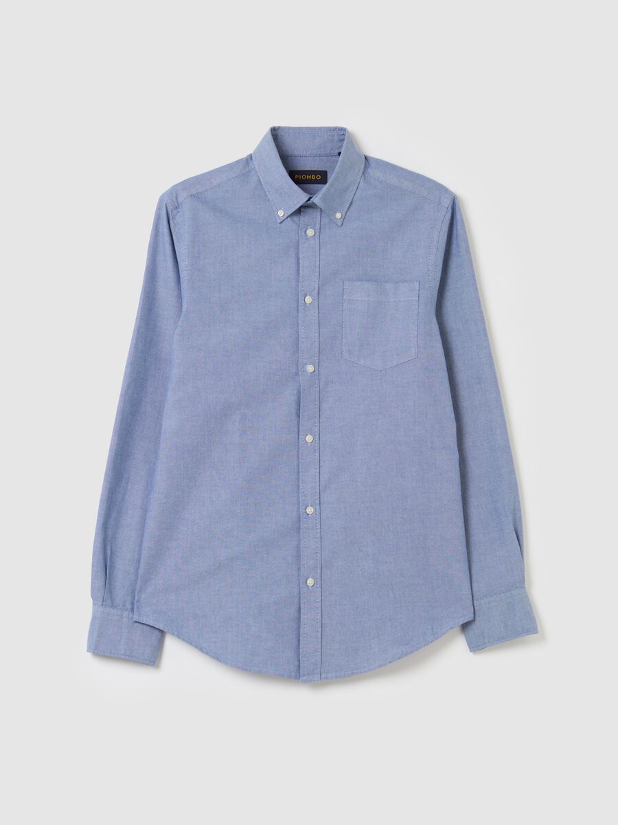 Oxford cotton shirt with button-down collar_4