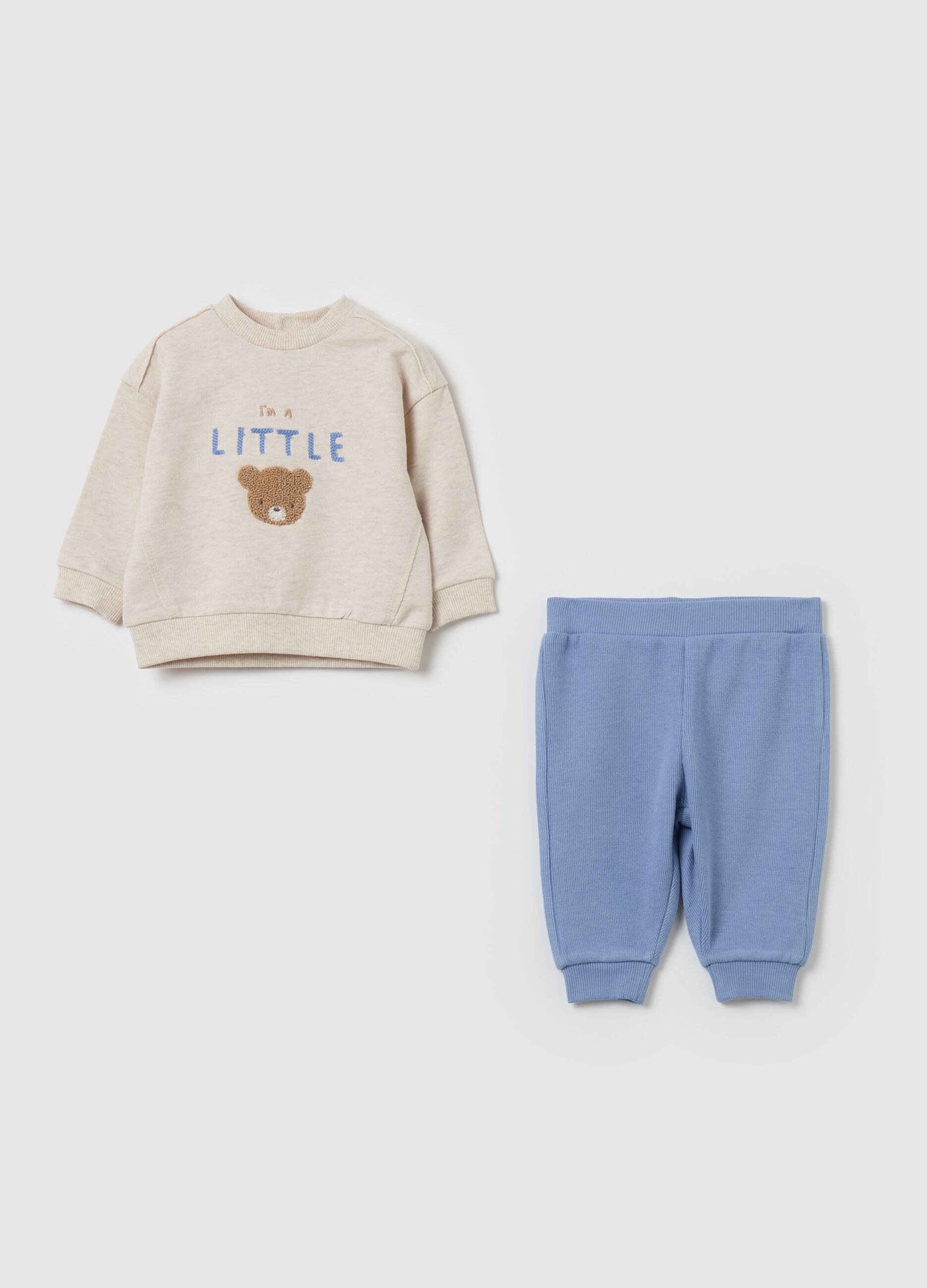 Organic cotton jogging set with teddy bear