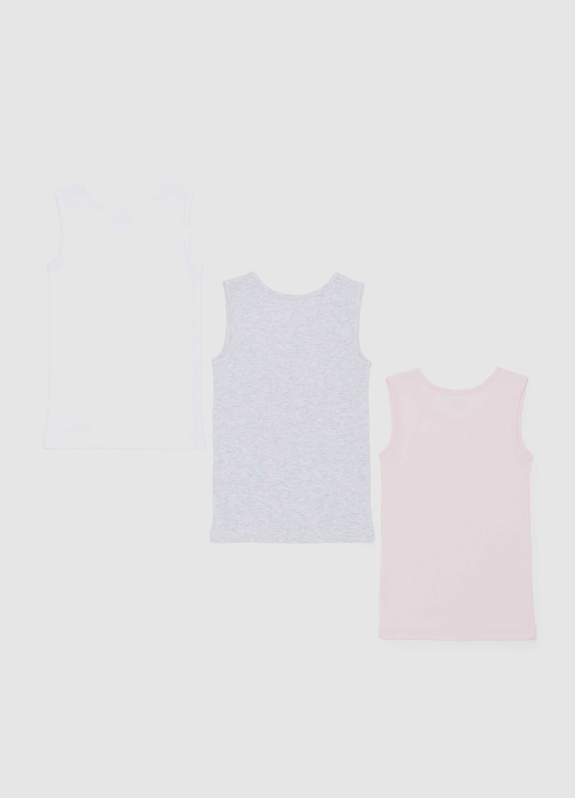 Three-pack vests in organic cotton with bow