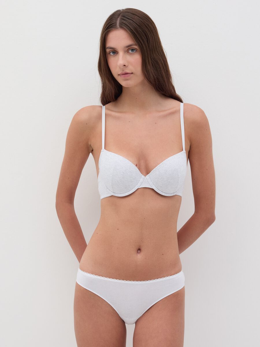 The Padded bra in stretch organic cotton_0