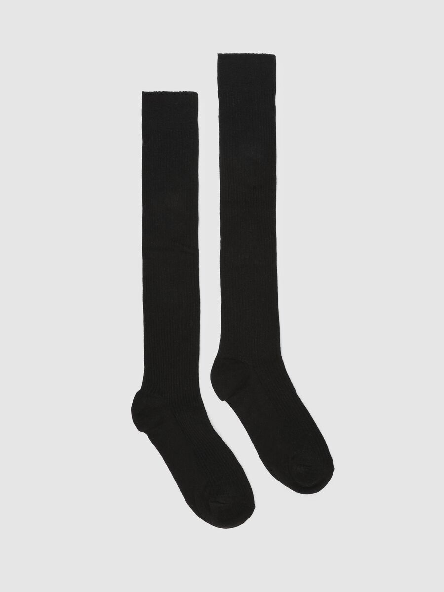 Long socks with ribbed leg_0