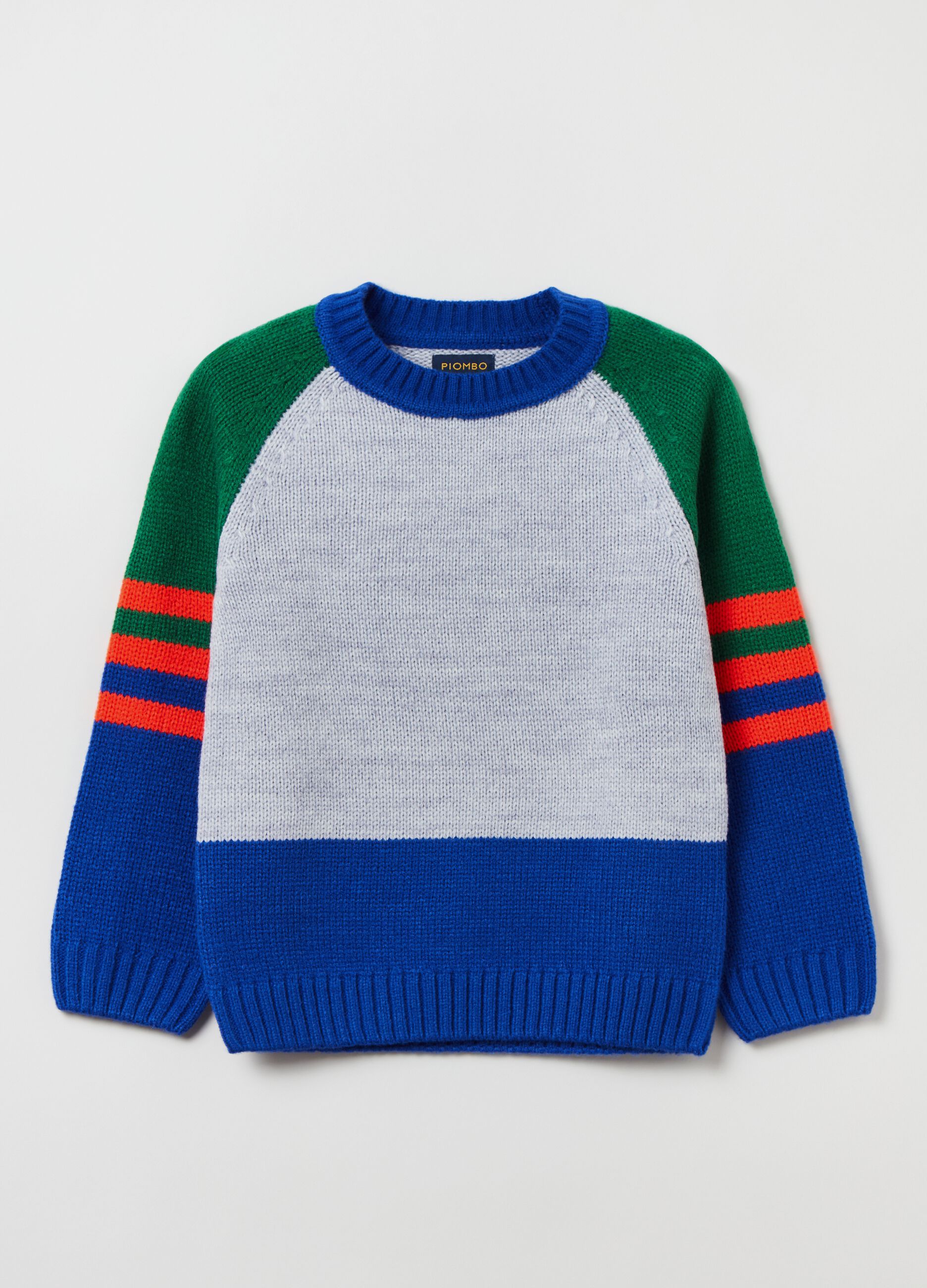 Colourblock pullover with round neck