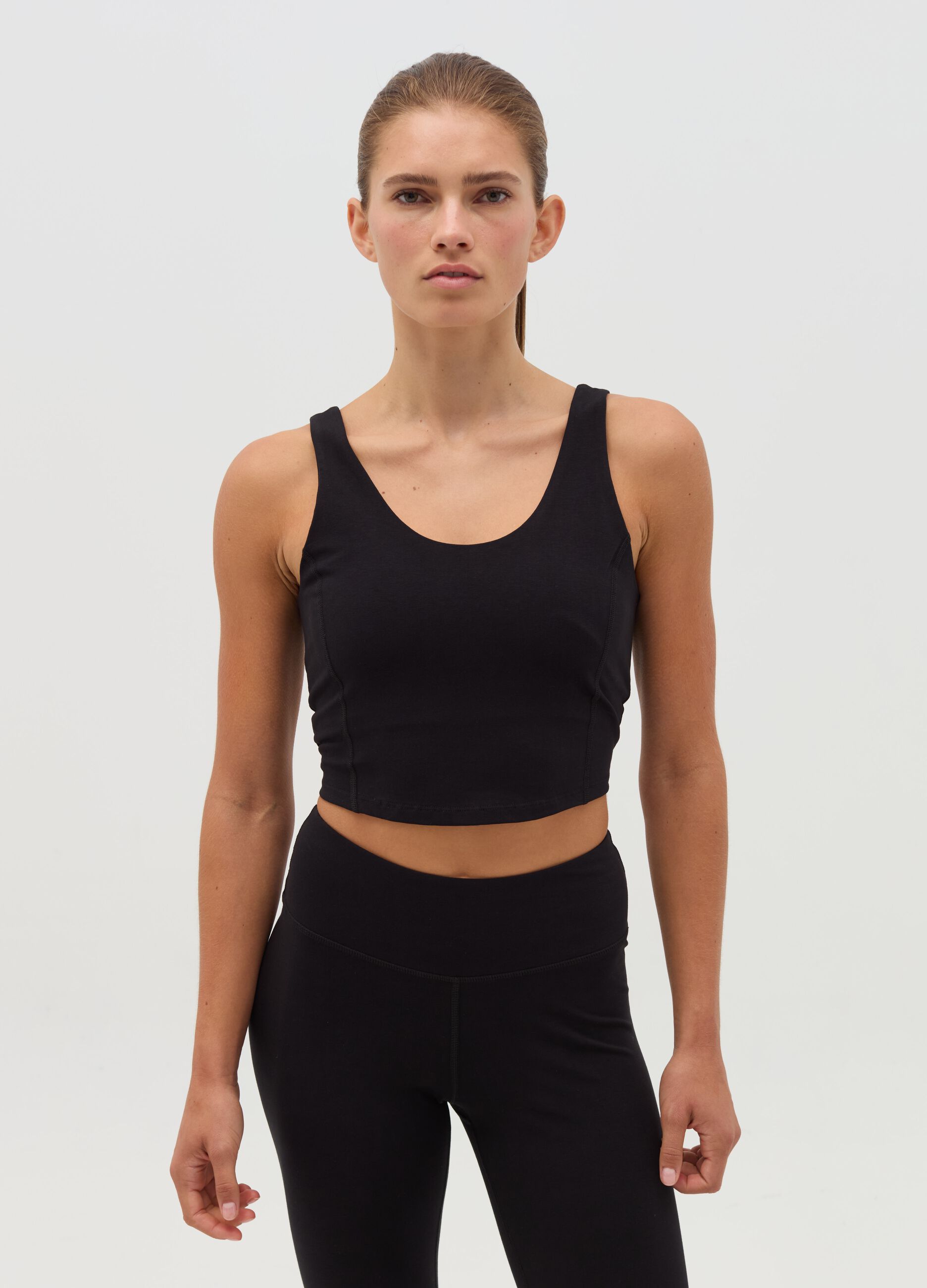 AI•KI stretch organic cotton crop top