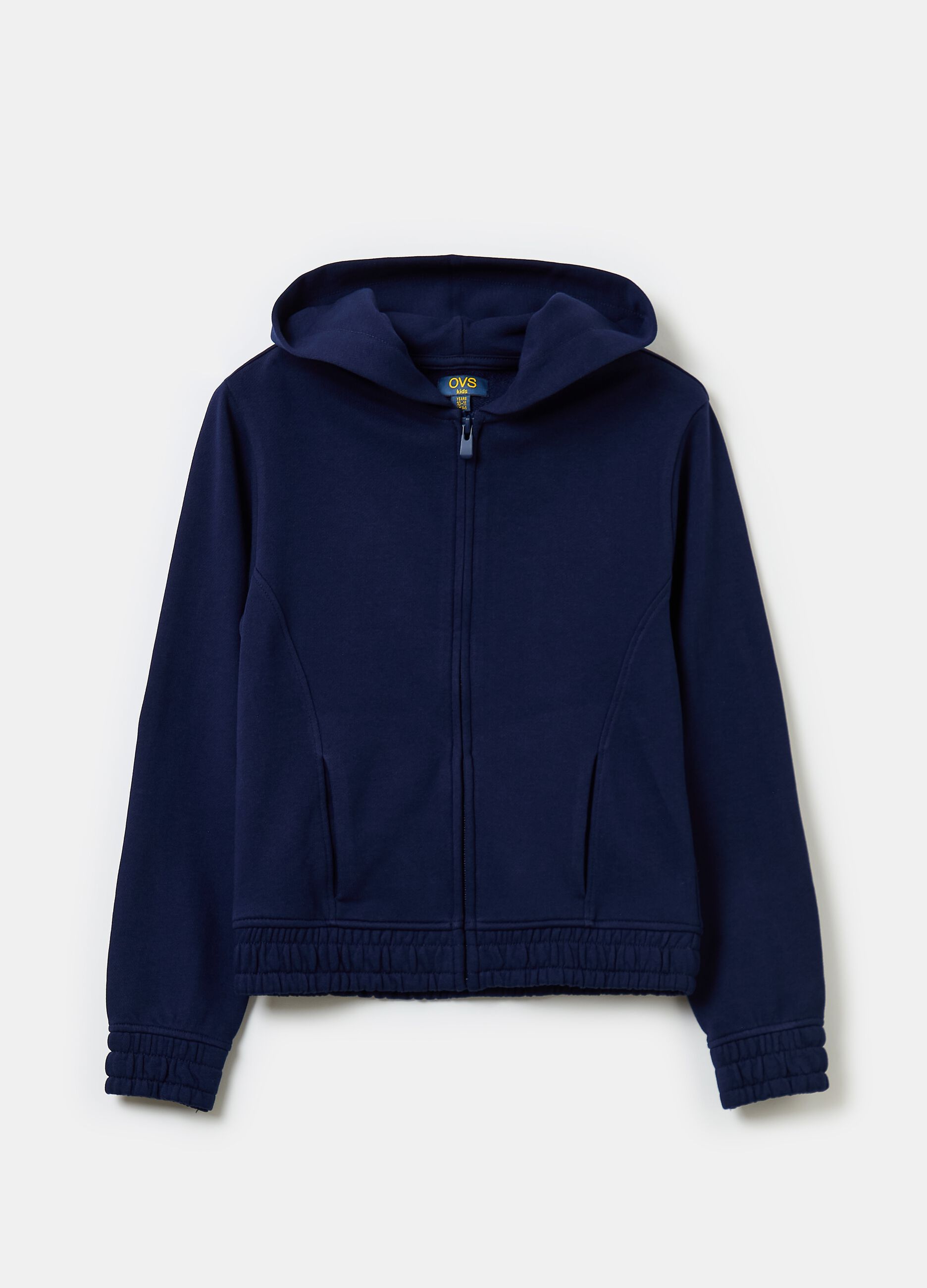 Essential organic cotton full-zip sweatshirt with hood