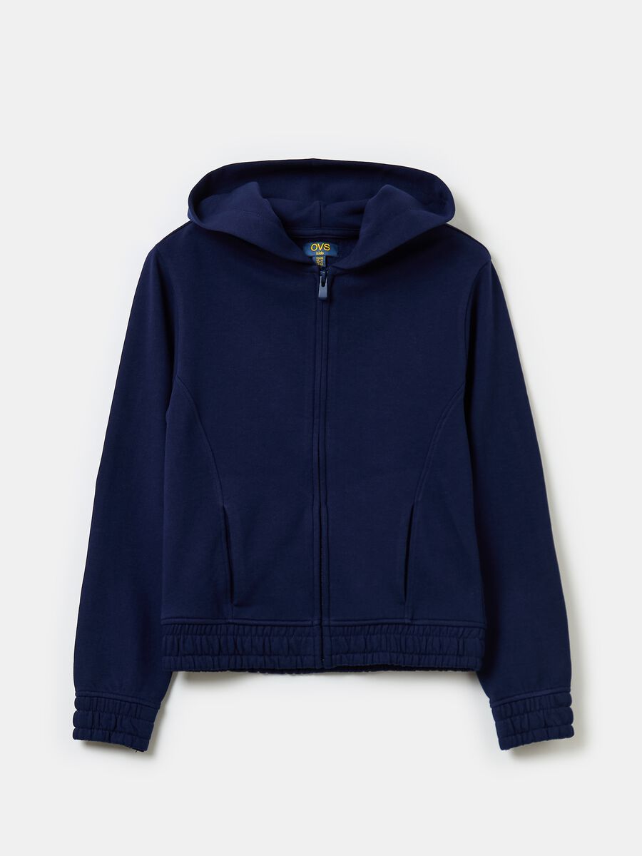 Essential organic cotton full-zip sweatshirt with hood_0