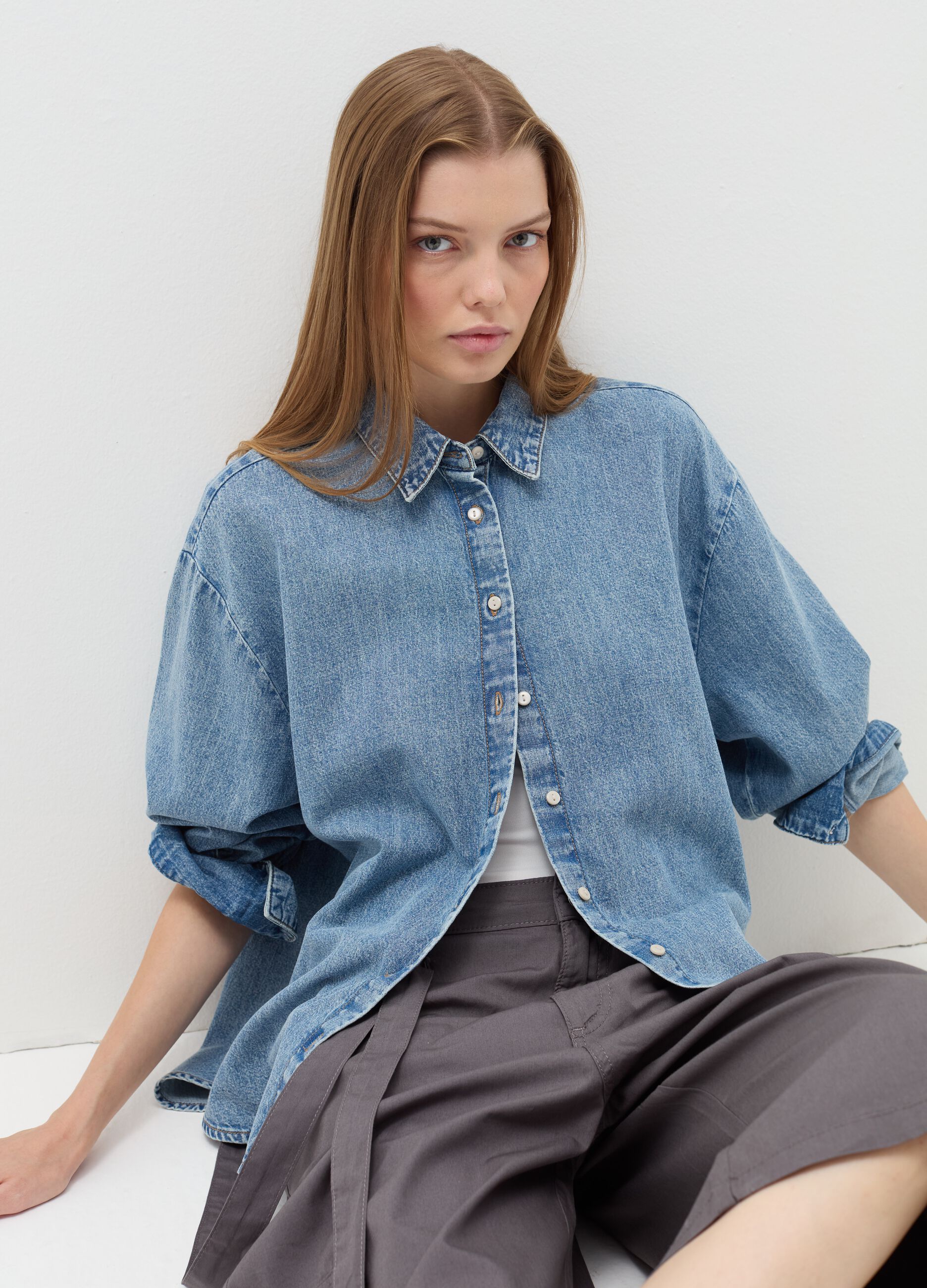 Oversized shirt in denim