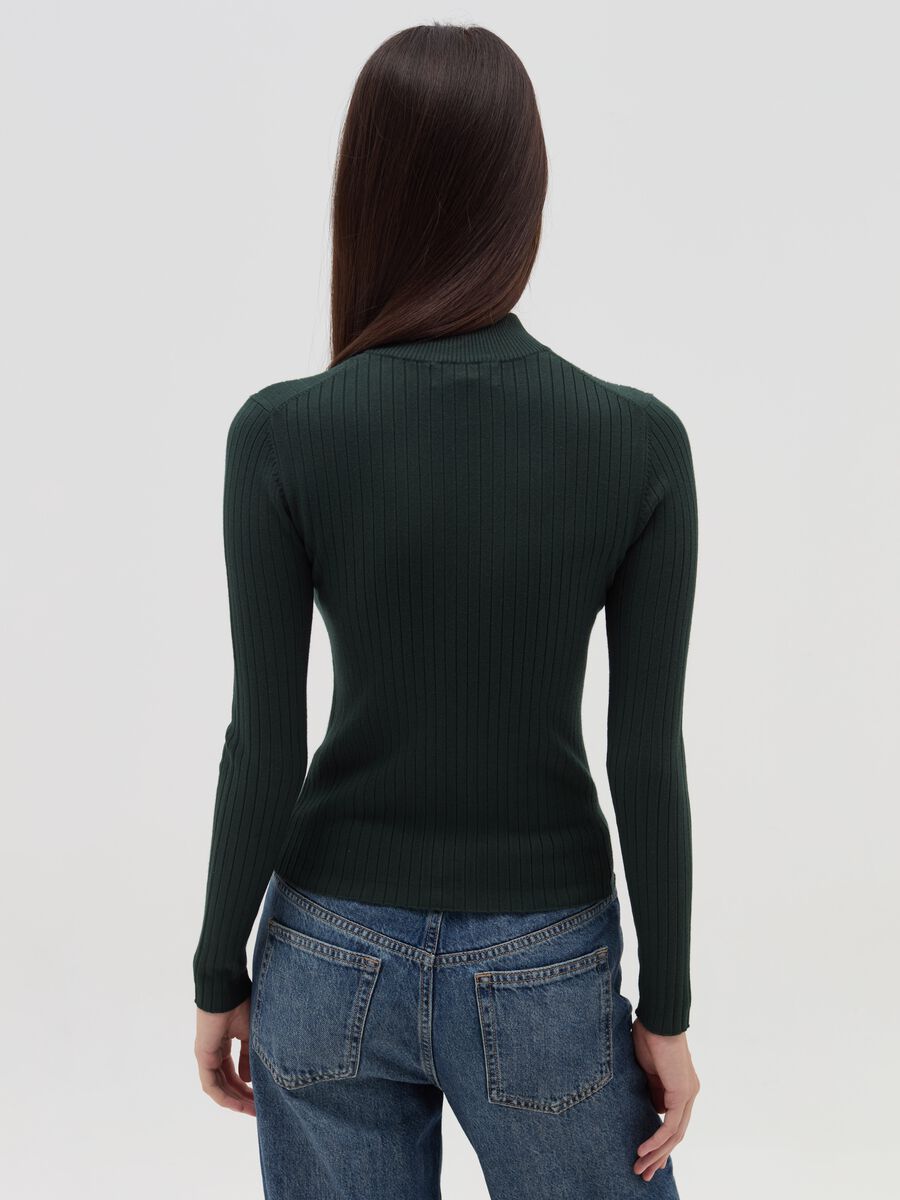 Flat ribbed top with mock neck_2