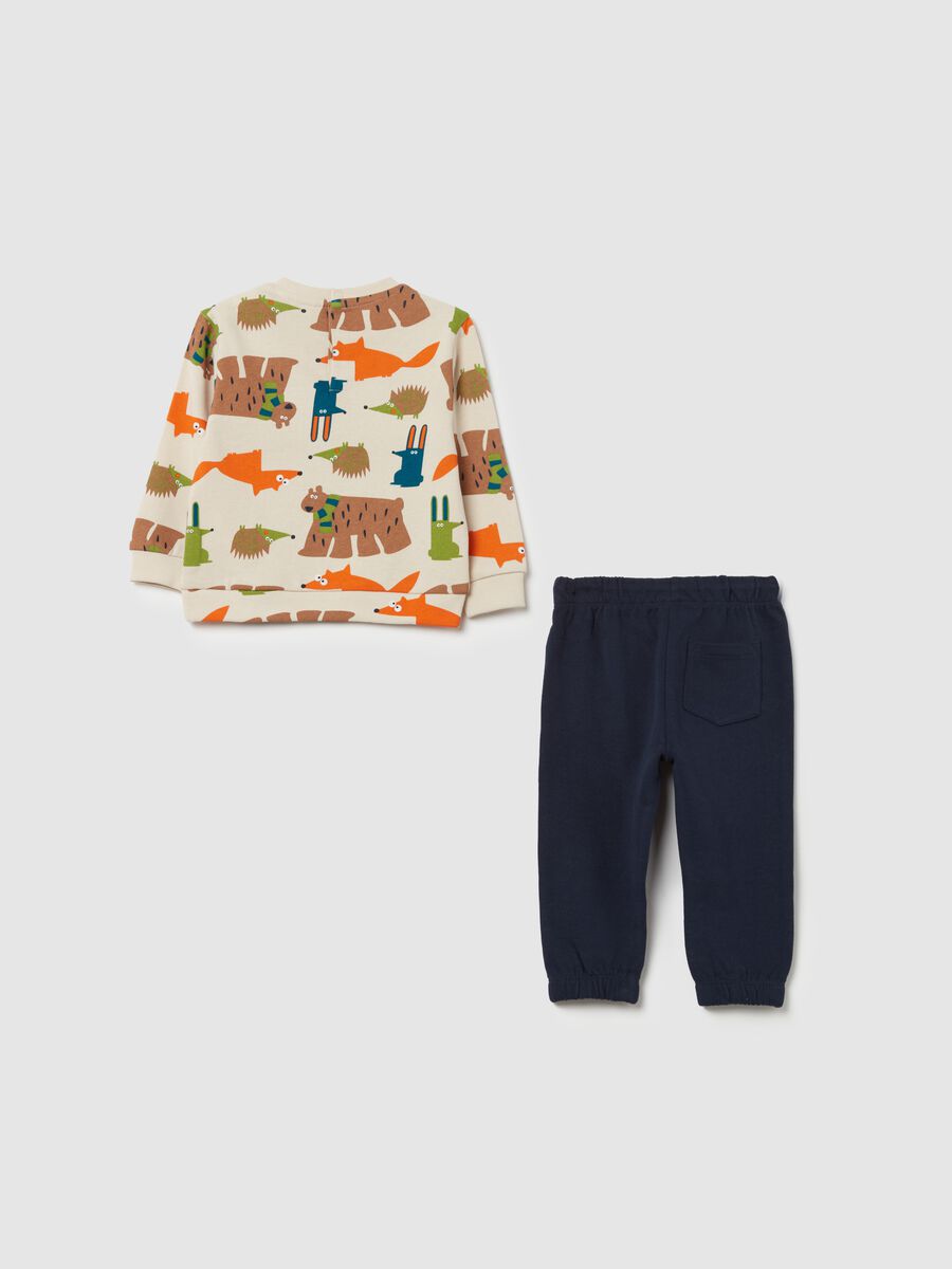 Cotton jogging set with forest animals print_1